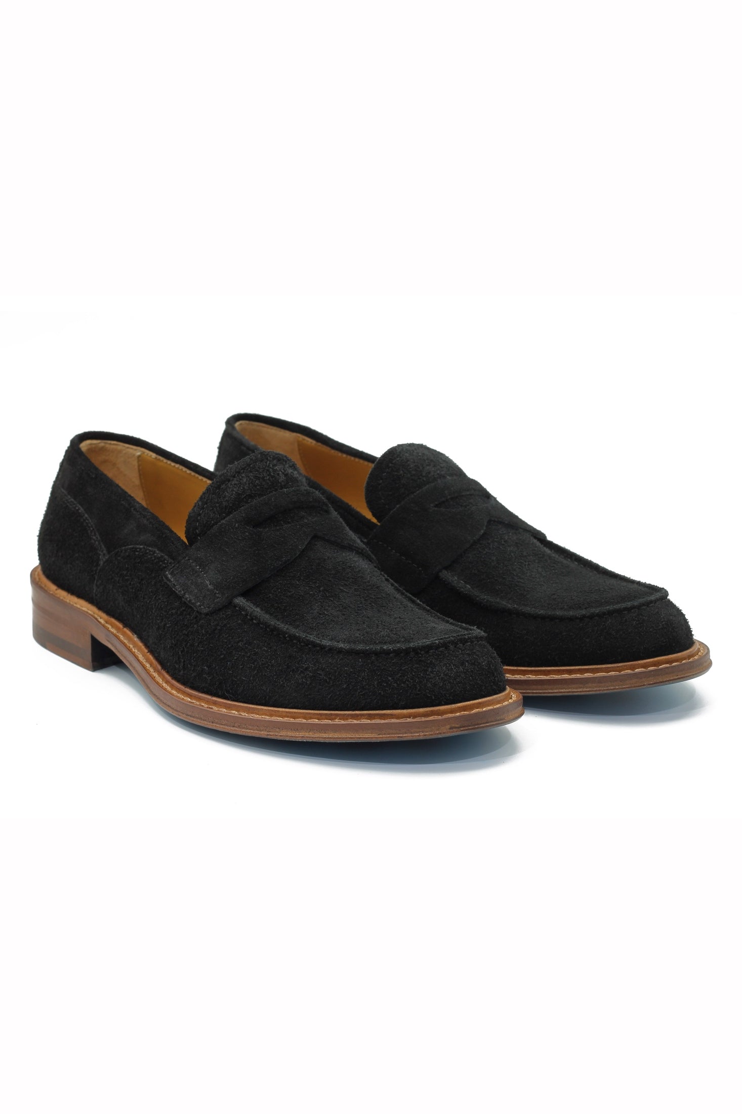 BLACK ITALIAN SUEDE PENNY LOAFER