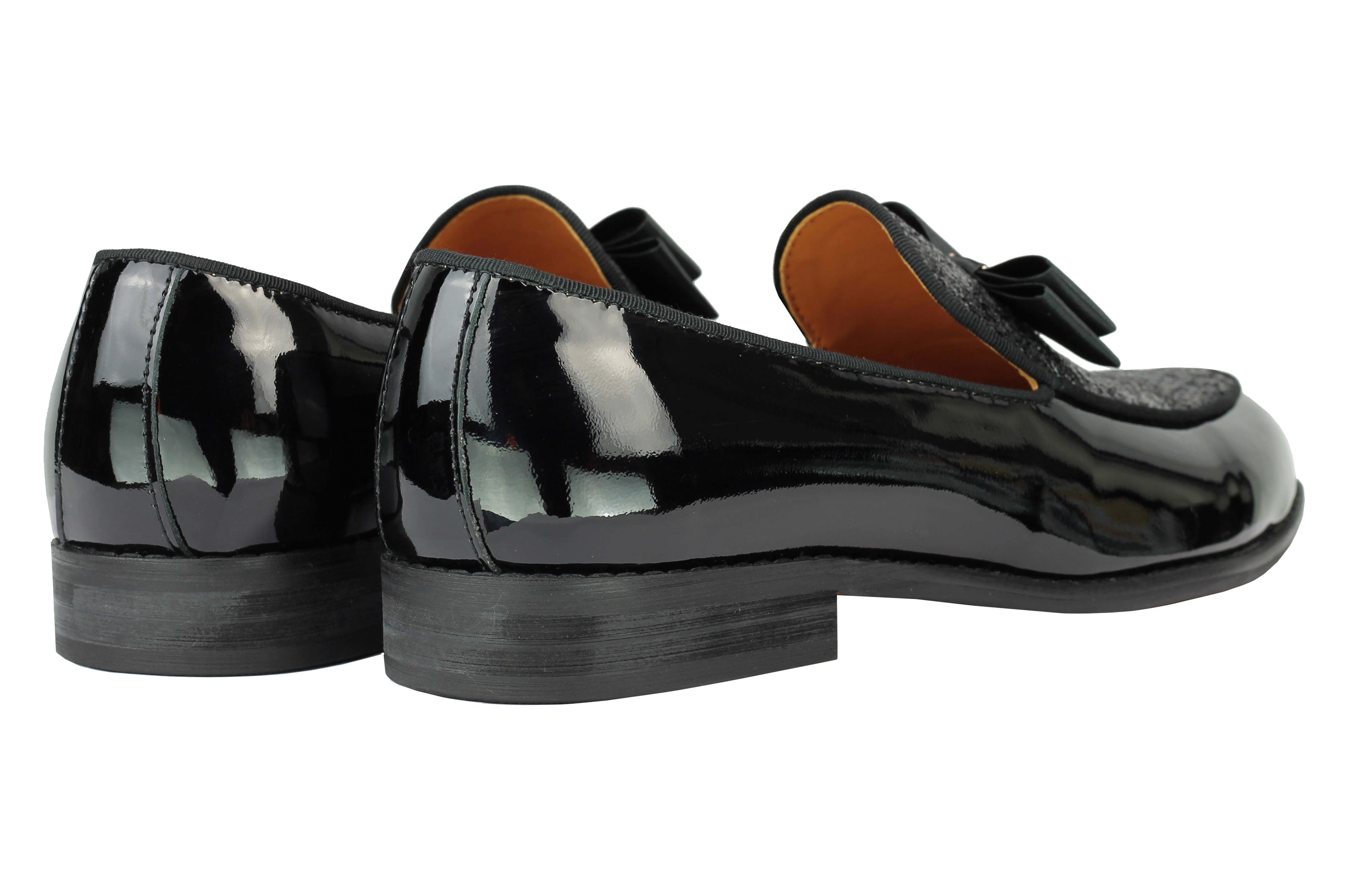 BLACK GLITTER BOWTIE LOAFER