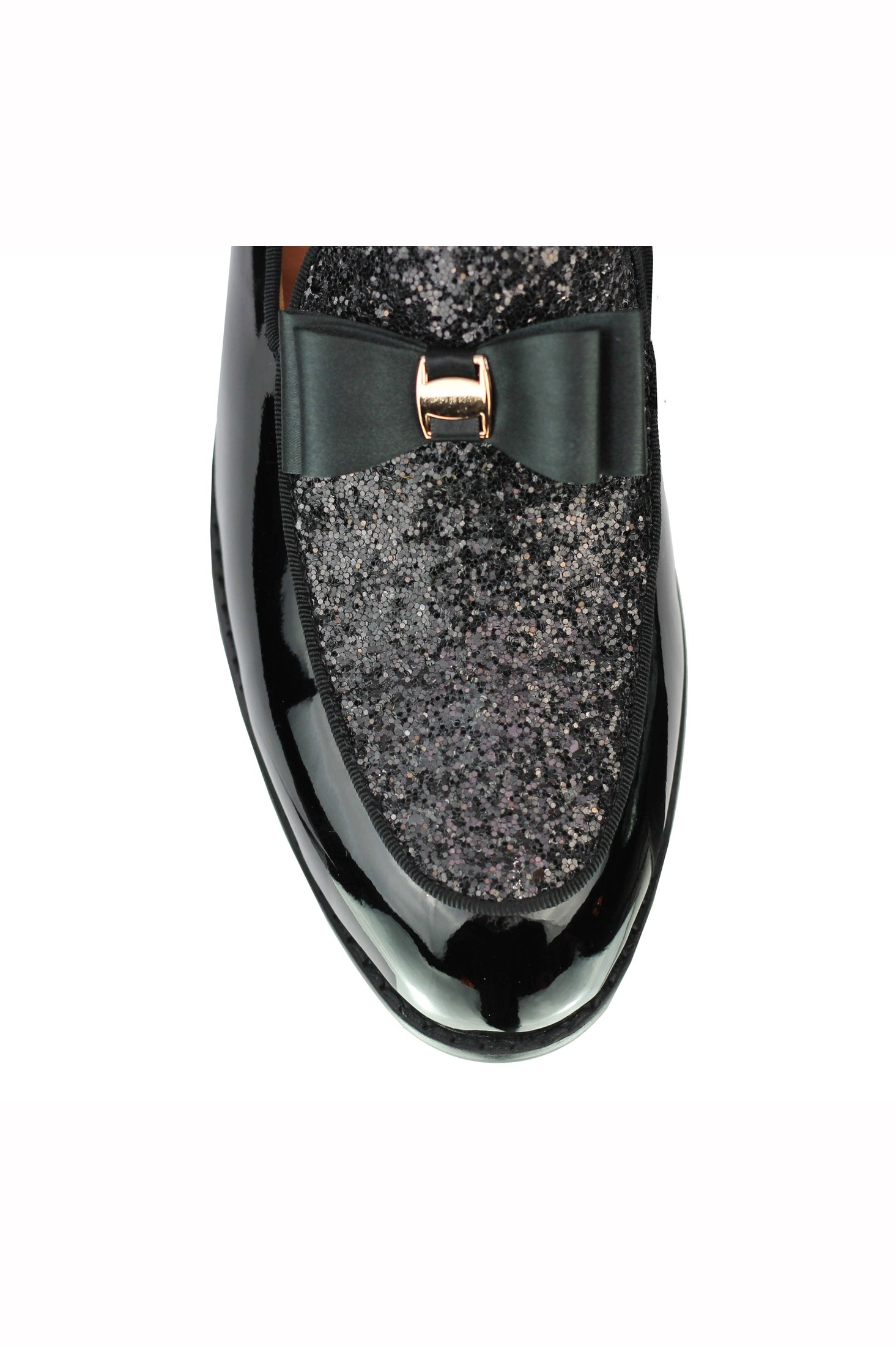 BLACK GLITTER BOWTIE LOAFER