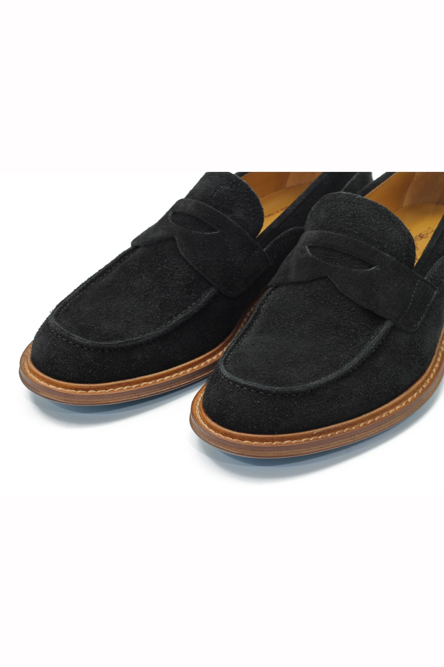 BLACK ITALIAN SUEDE PENNY LOAFER