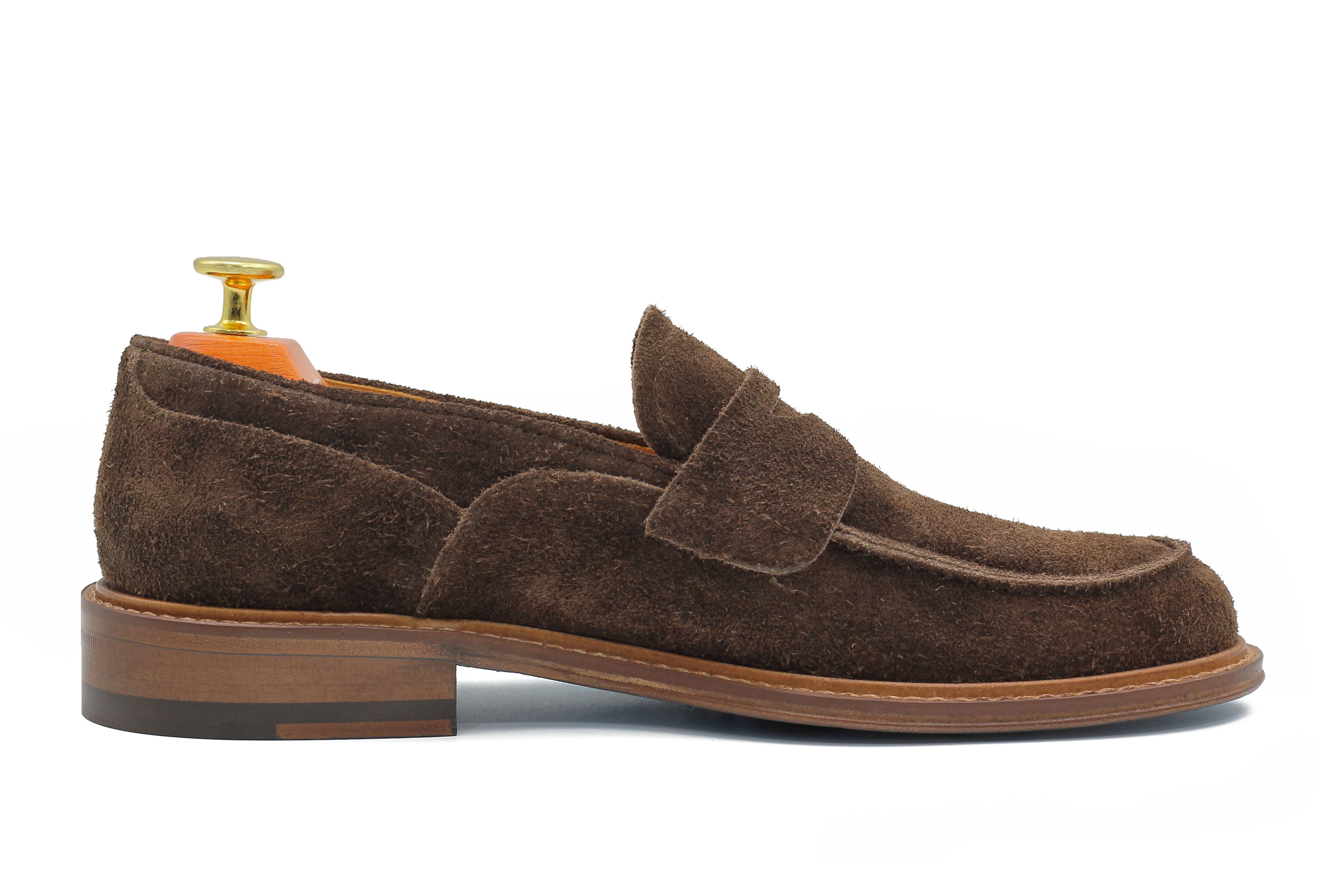 BROWN ITALIAN SUEDE PENNY LOAFER
