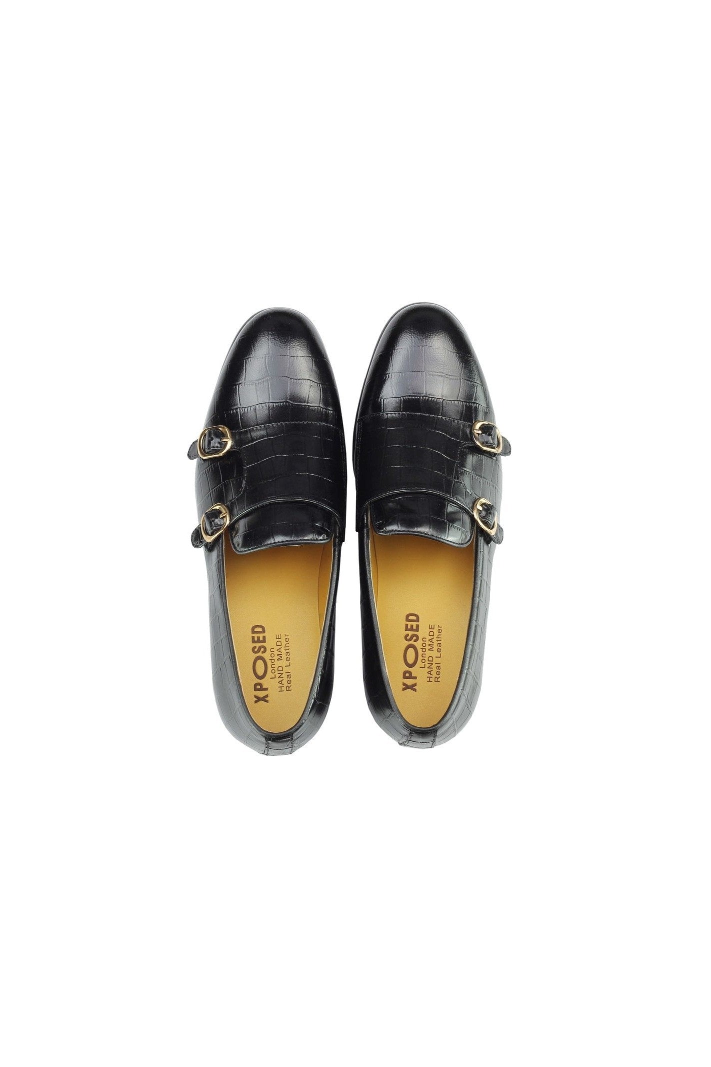 BLACK POLISHED DOUBLE MONKS