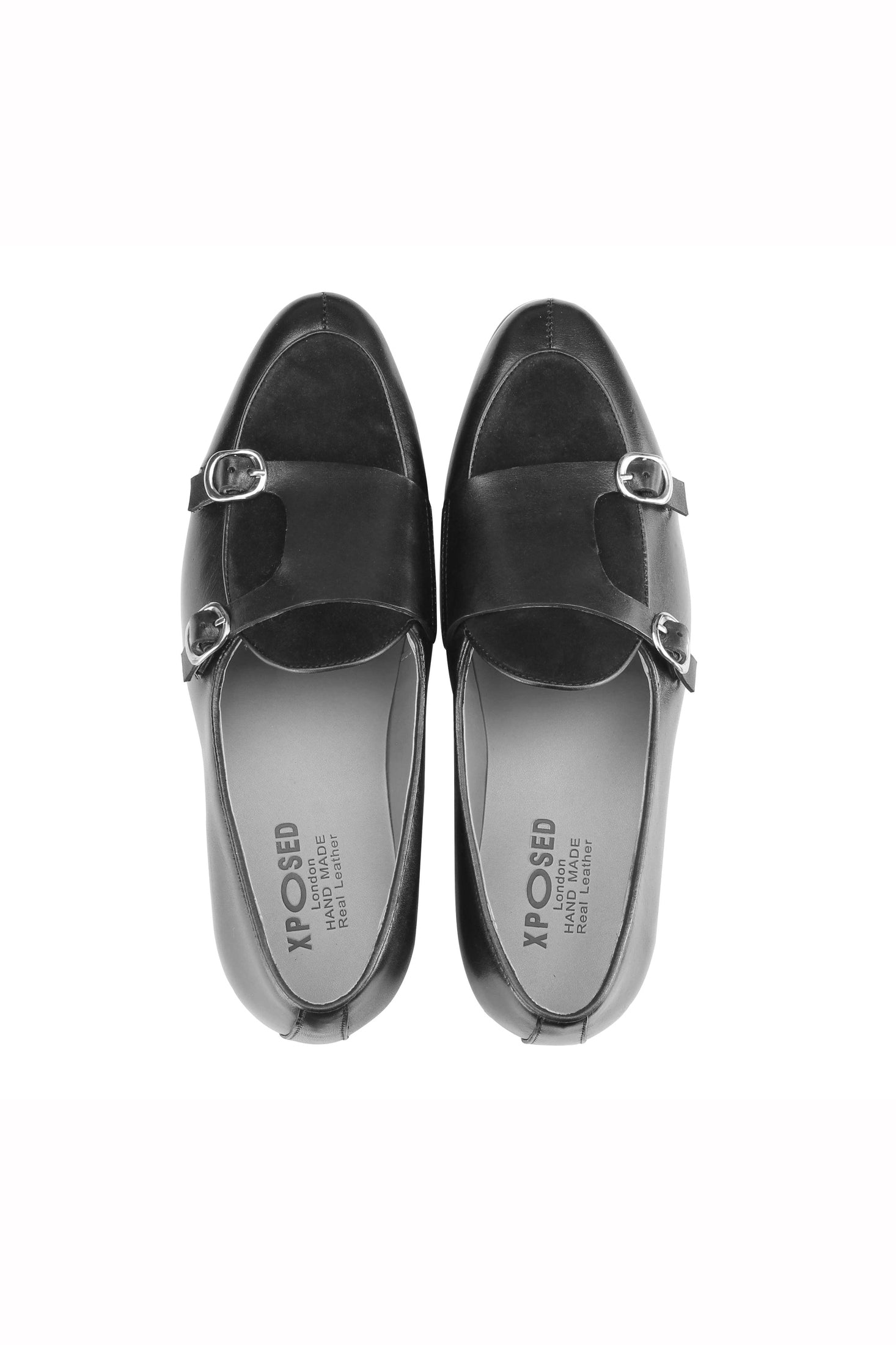 BLACK DOUBLE BUCKLE LOAFER