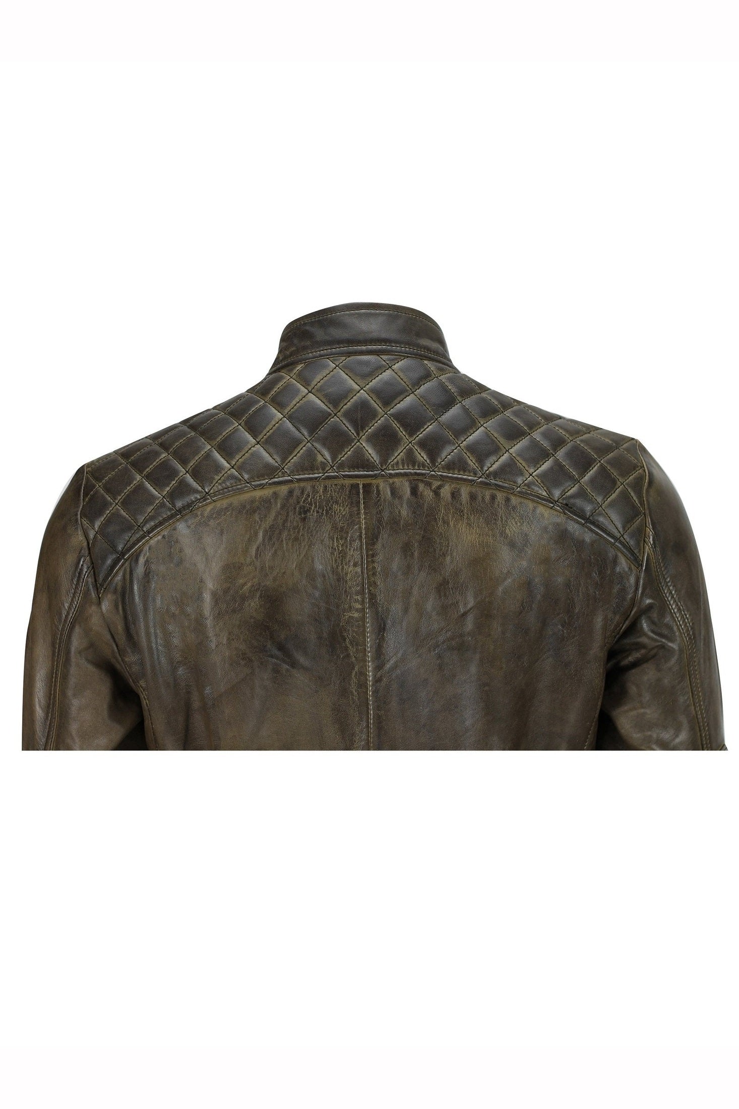 Mens Real Soft Leather Antique Brown Vintage Zipped Smart Casual Biker Jacket