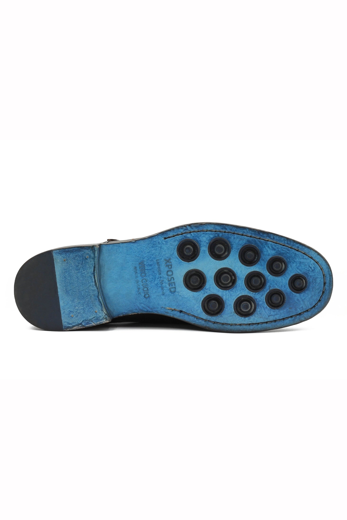 BROWN CALFSKIN DOUBLE BUCKEL MONKS