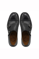 BLACK CALFSKIN DOUBLE BUCKEL MONKS
