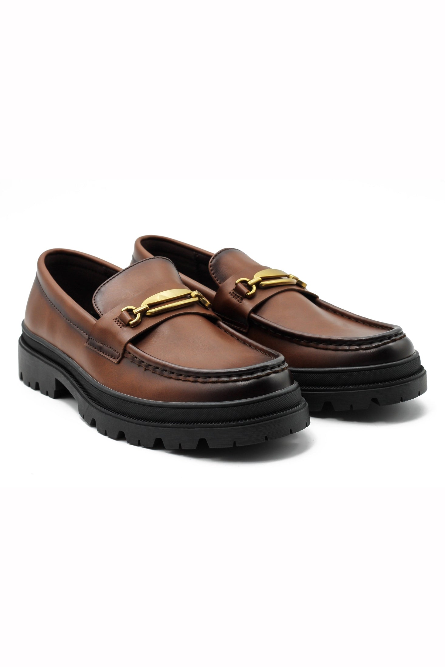 BROWN SNAFFLE BIT LOAFERS
