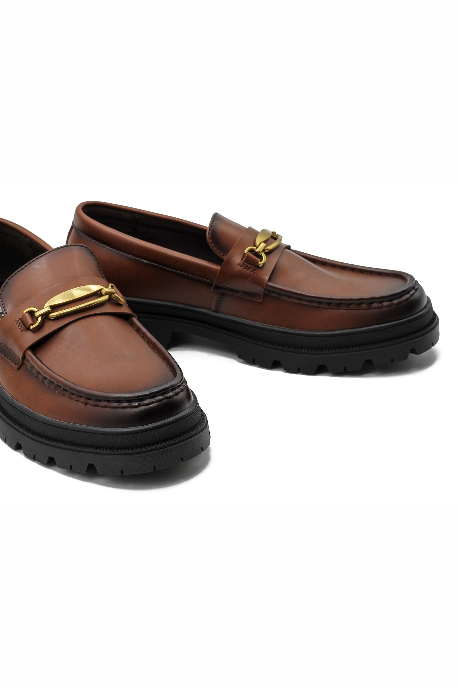 BROWN SNAFFLE BIT LOAFERS