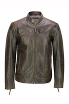 Men's Leather Brown Biker Jacket