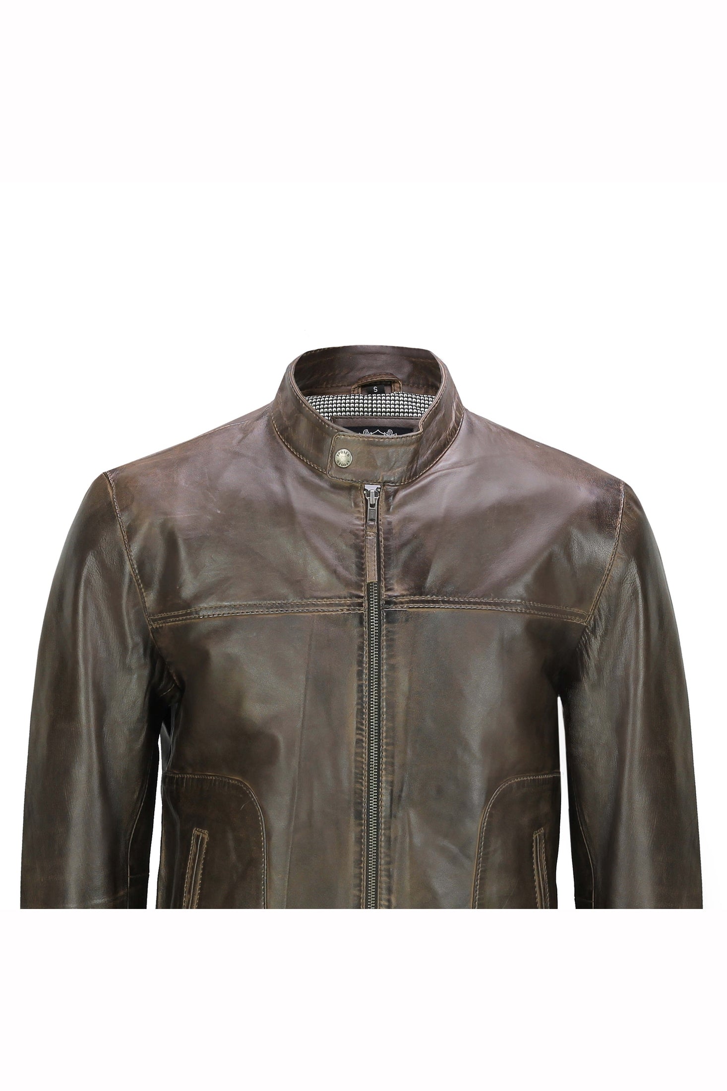 Men's Leather Brown Biker Jacket