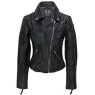 LADIE'S RETRO BIKER JACKET IN BLACK