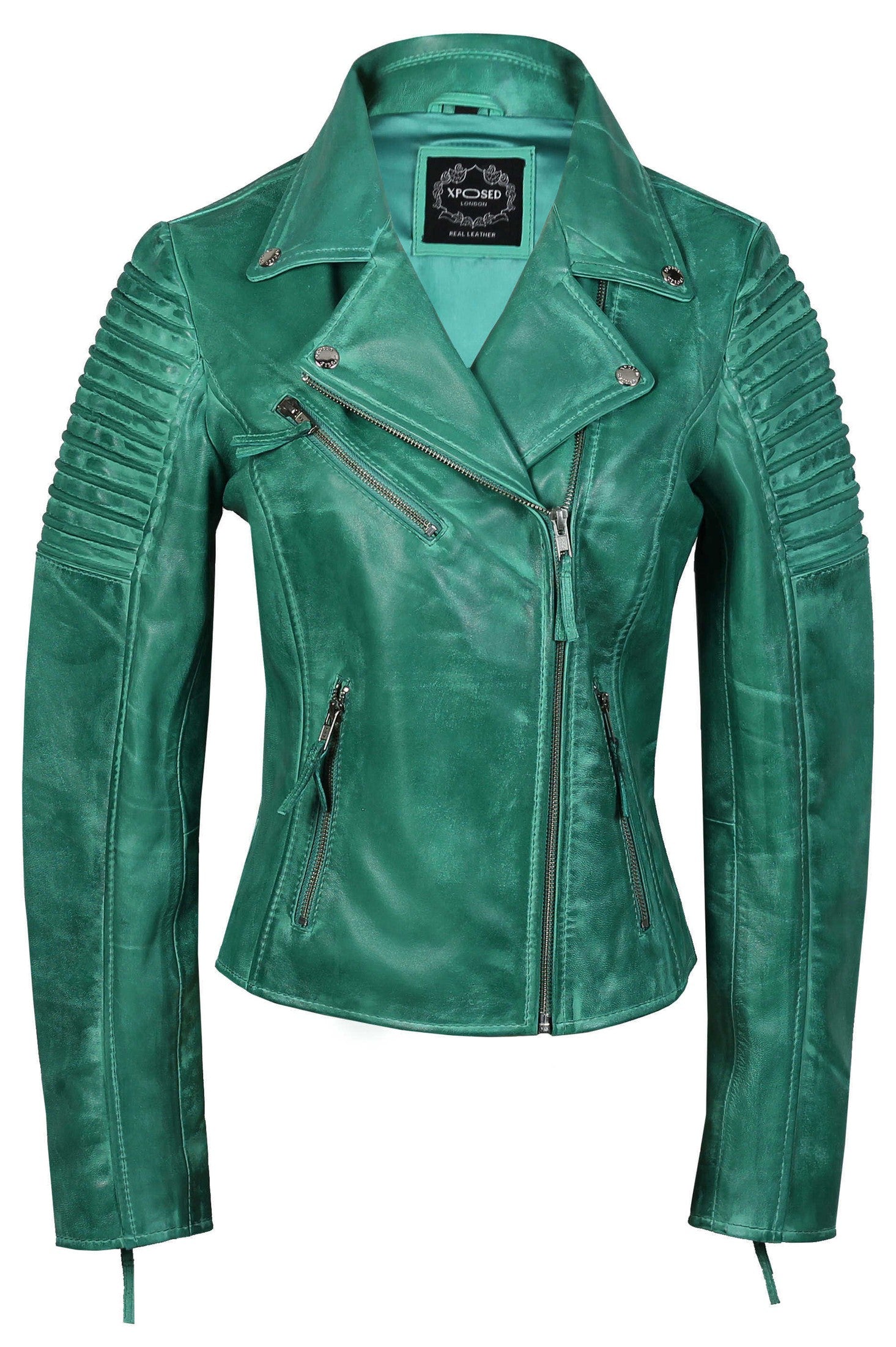 Ladies Retro Biker Green