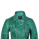 Ladies Retro Biker Green