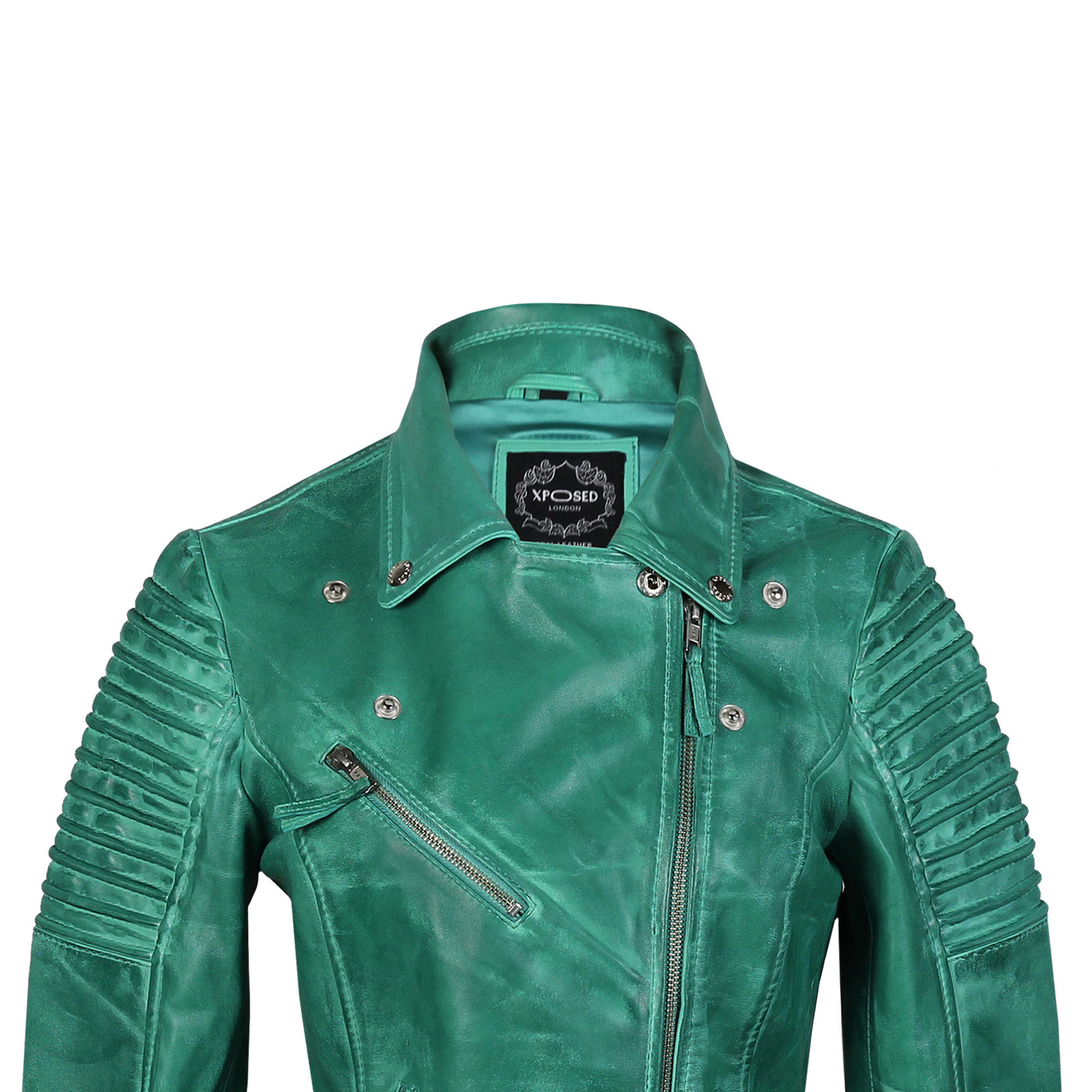 Ladies Retro Biker Green