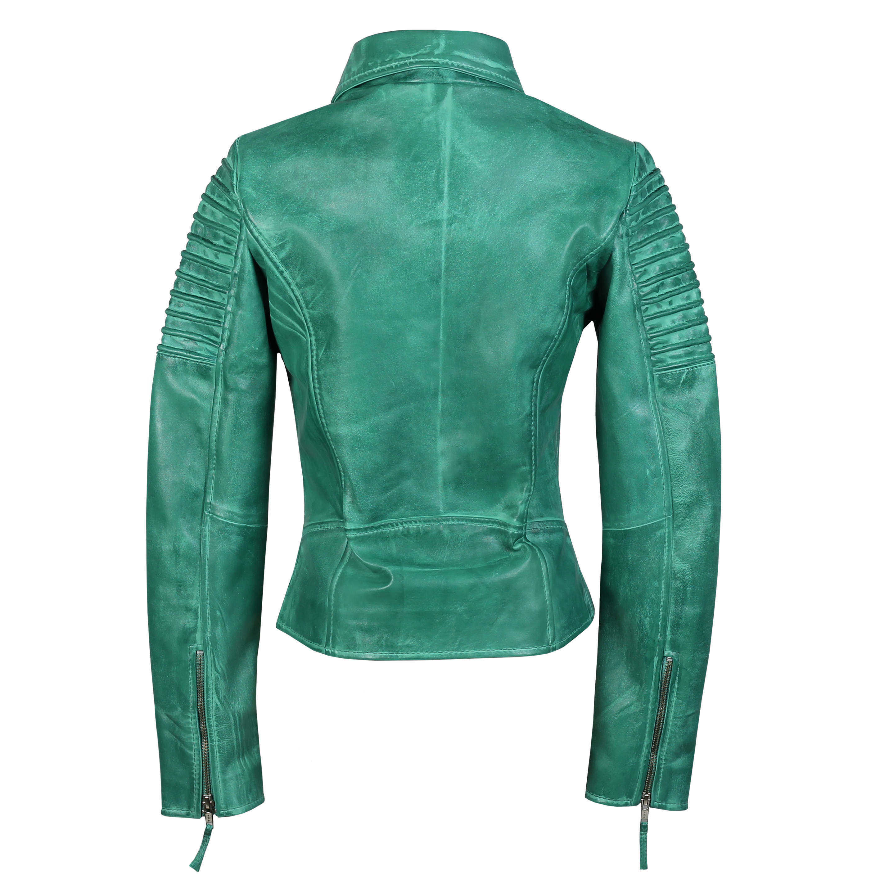Ladies Retro Biker Green