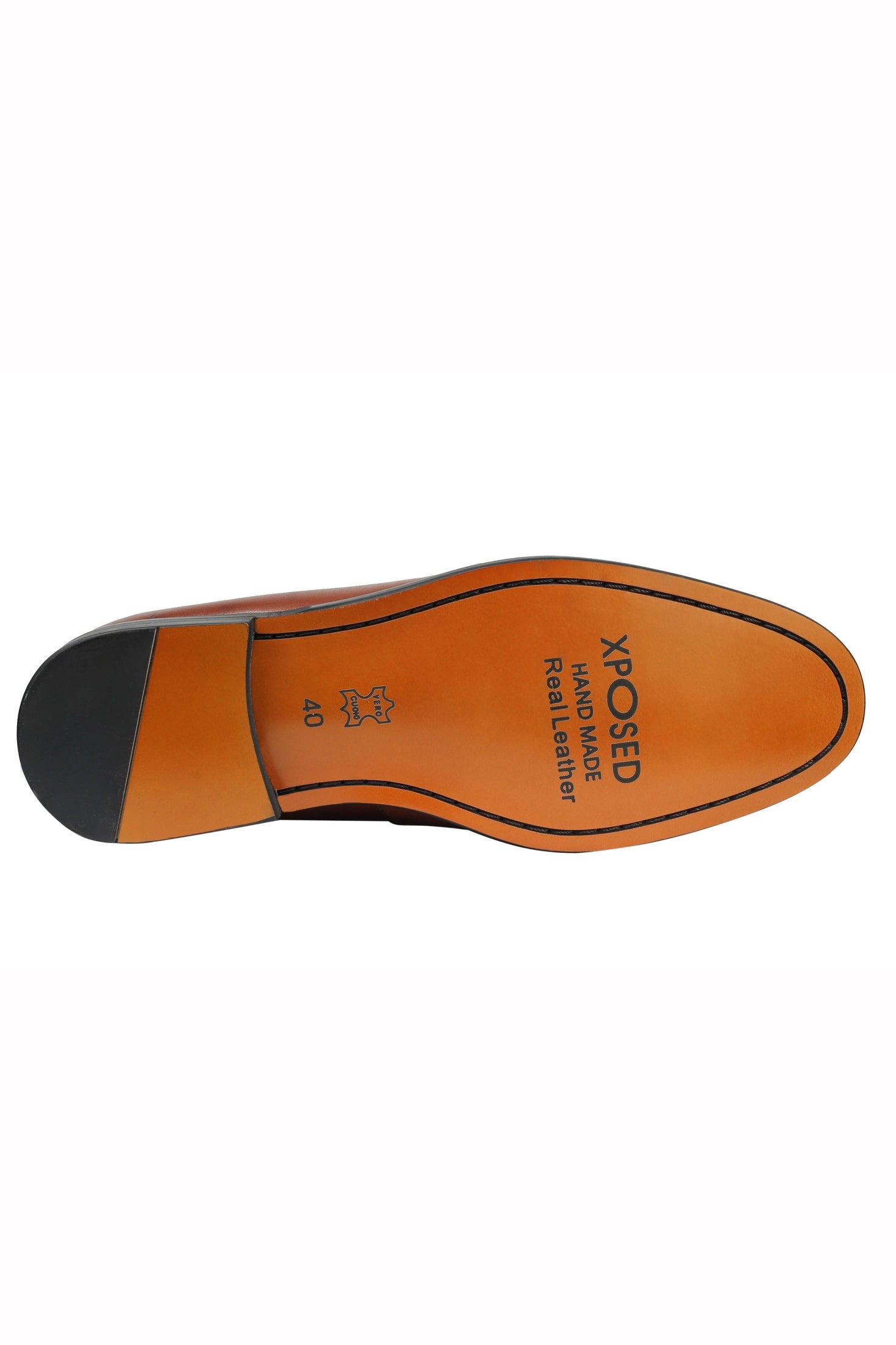 Real Leather Double Monk Retro Loafers Brown