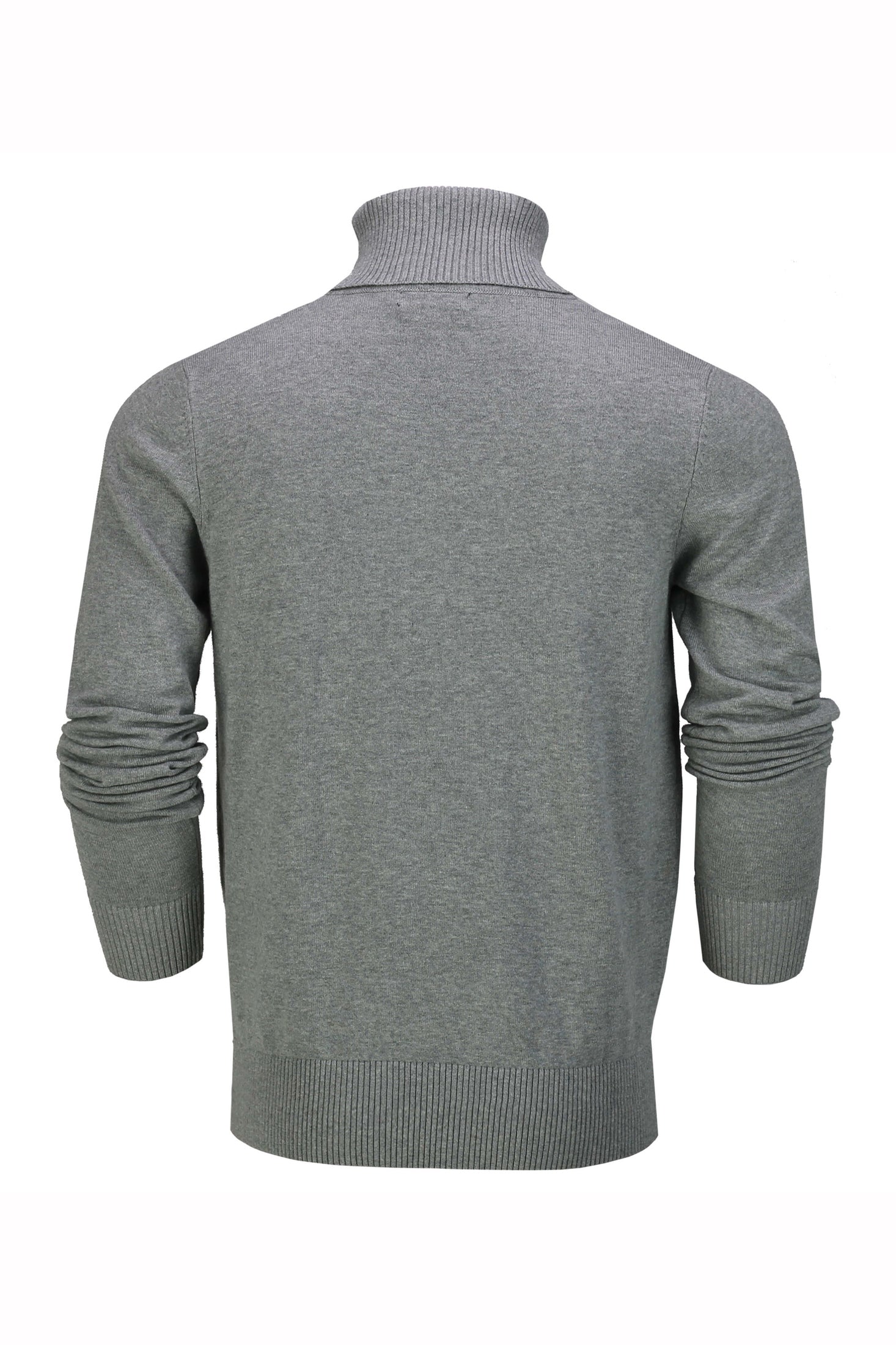 G 1808 - Mens Roll Neck Light Grey Jumper Soft Cotton Fine Knitted