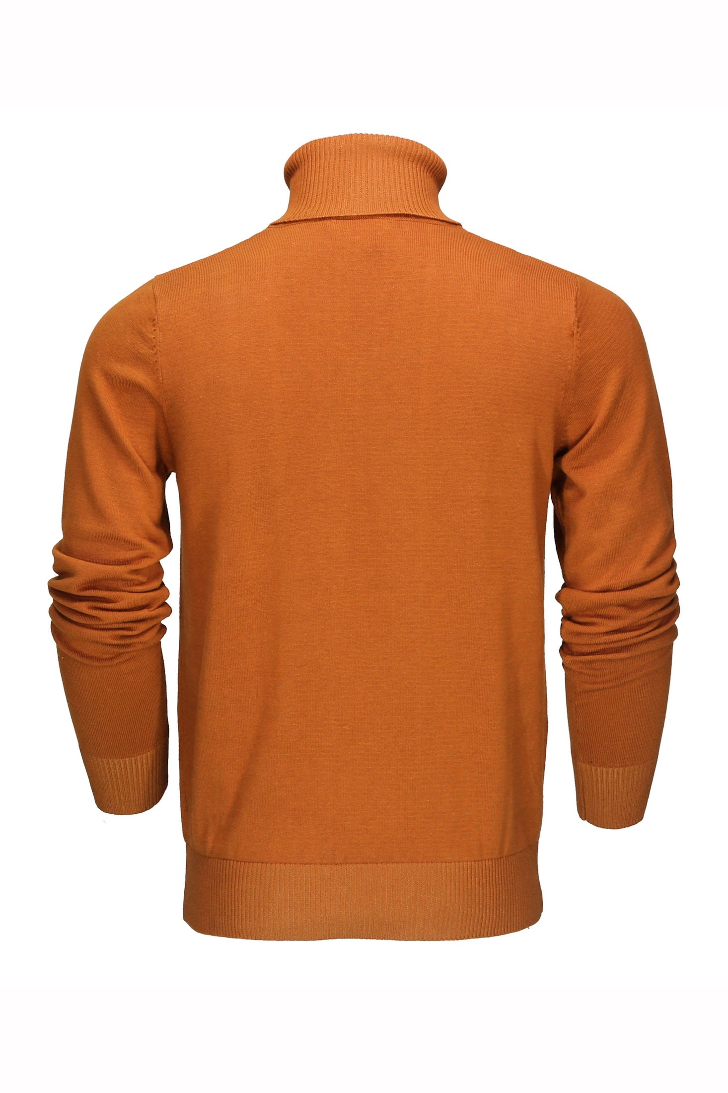 ROLL NECK JUMPER LIGHTWEIGHT STRETCH COTTON, MUSTARD