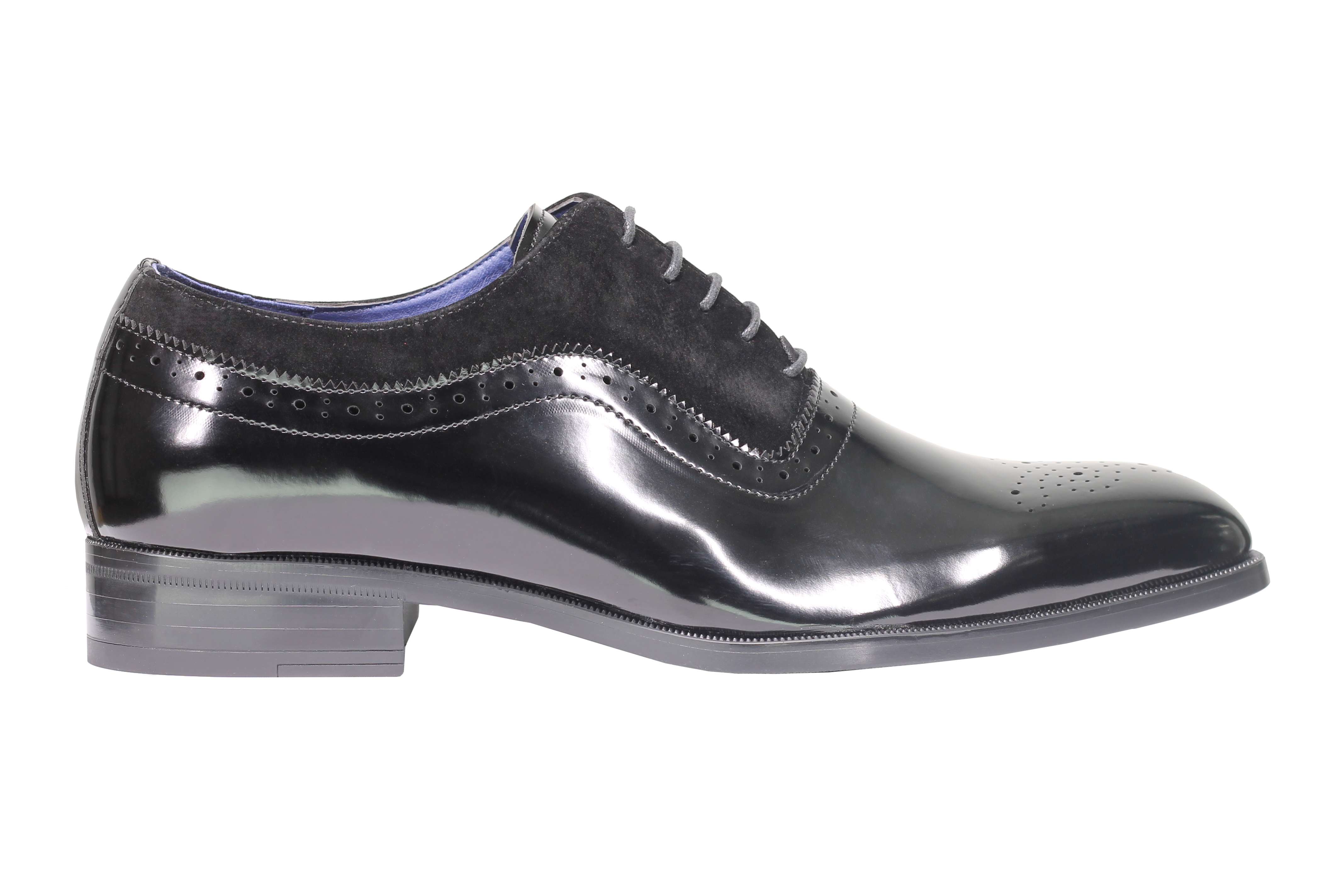 Mens Classic Brogues 2 Tone Suede & Leather Lined Smart Formal Lace up Shoes