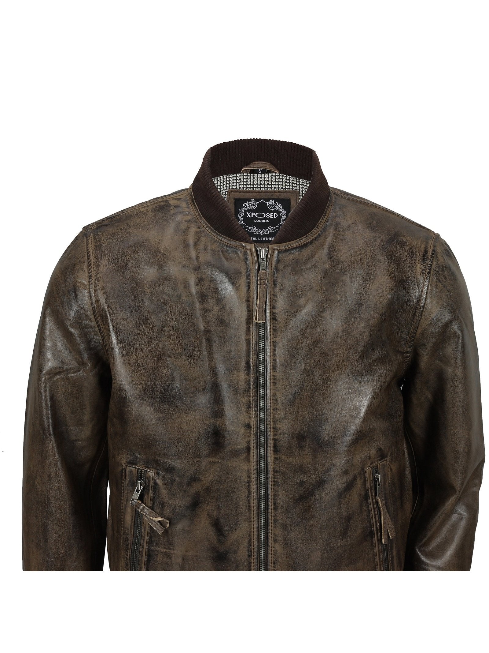 Leather jacket without collar hotsell