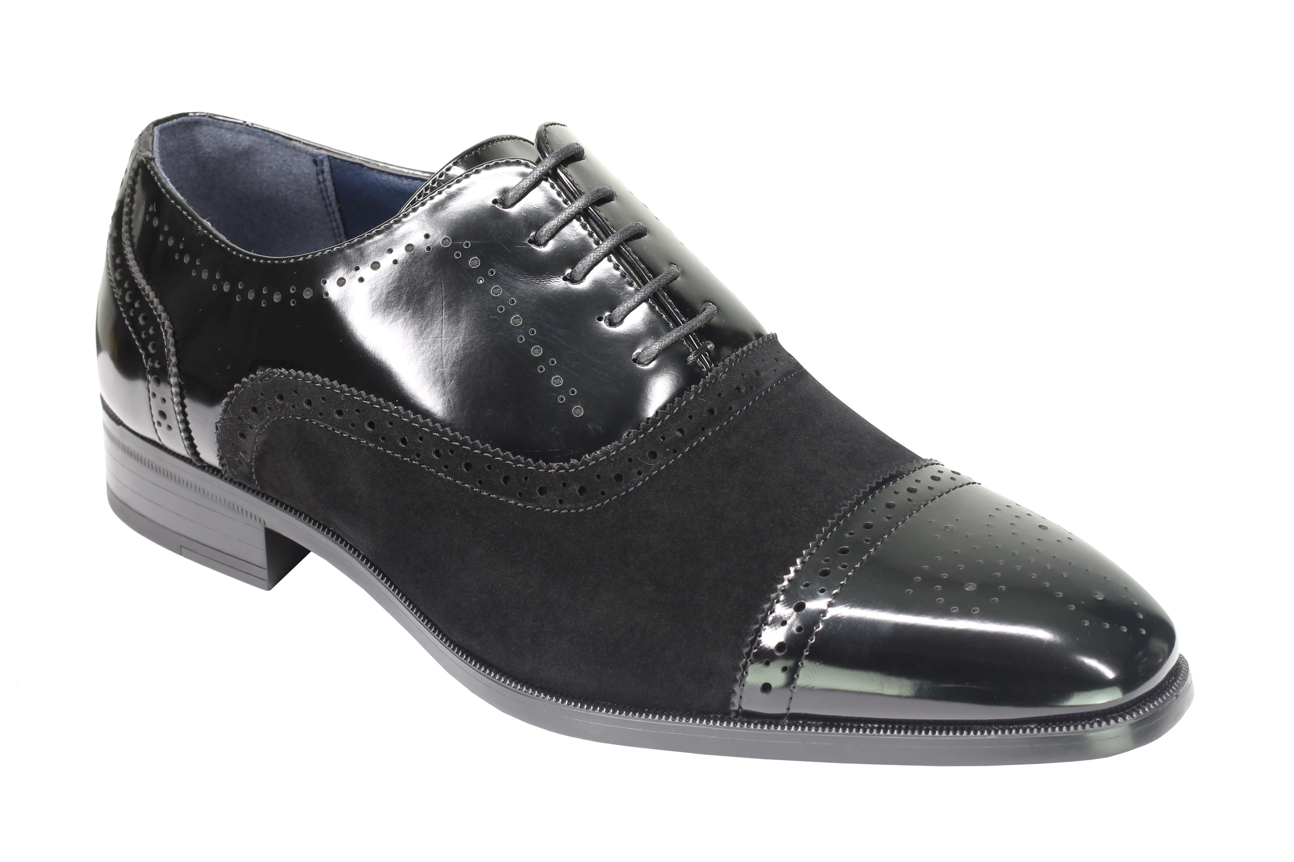 SUEDE & LEATHER BLACK BROGUES