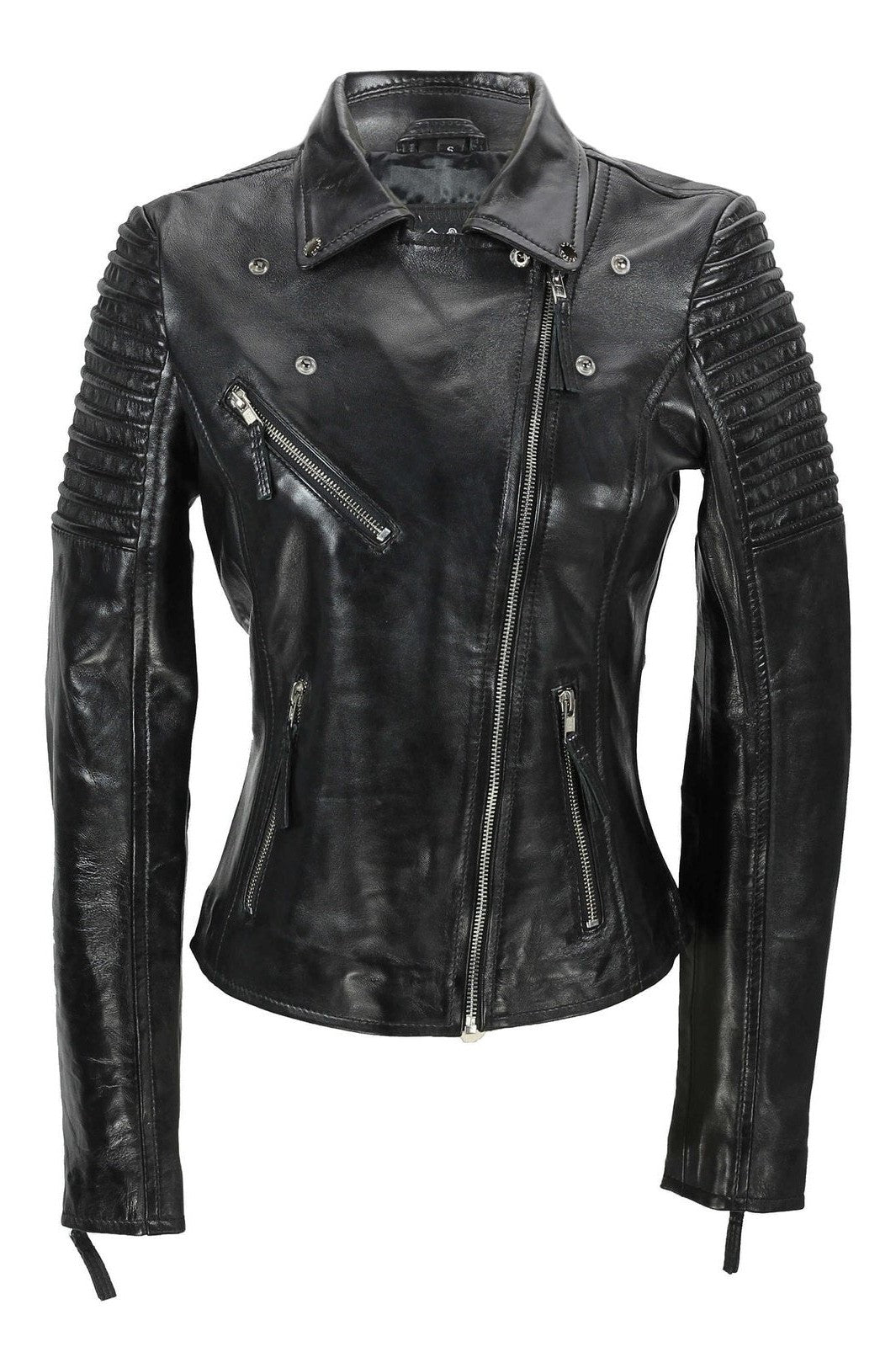 Ladies Retro Biker Black