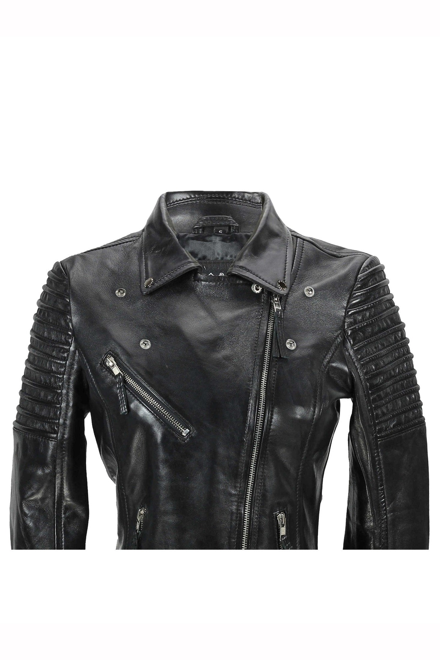 Ladies Retro Biker Black