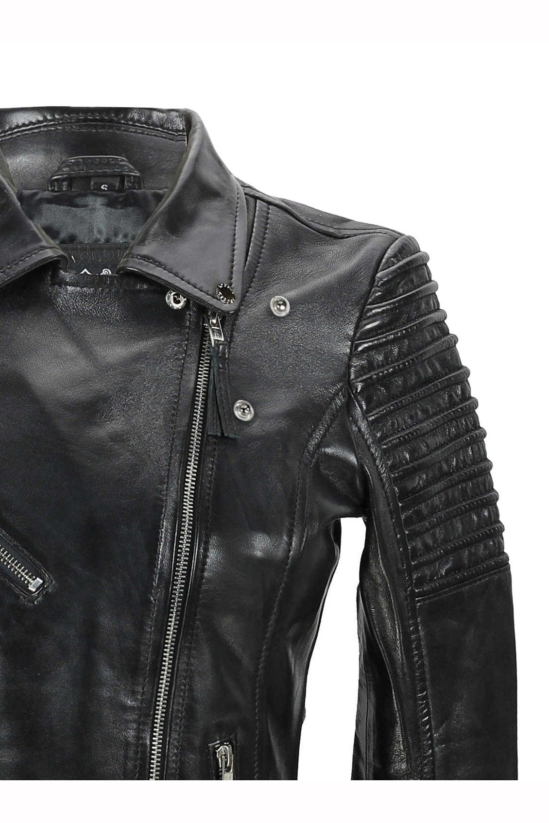 Ladies Retro Biker Black
