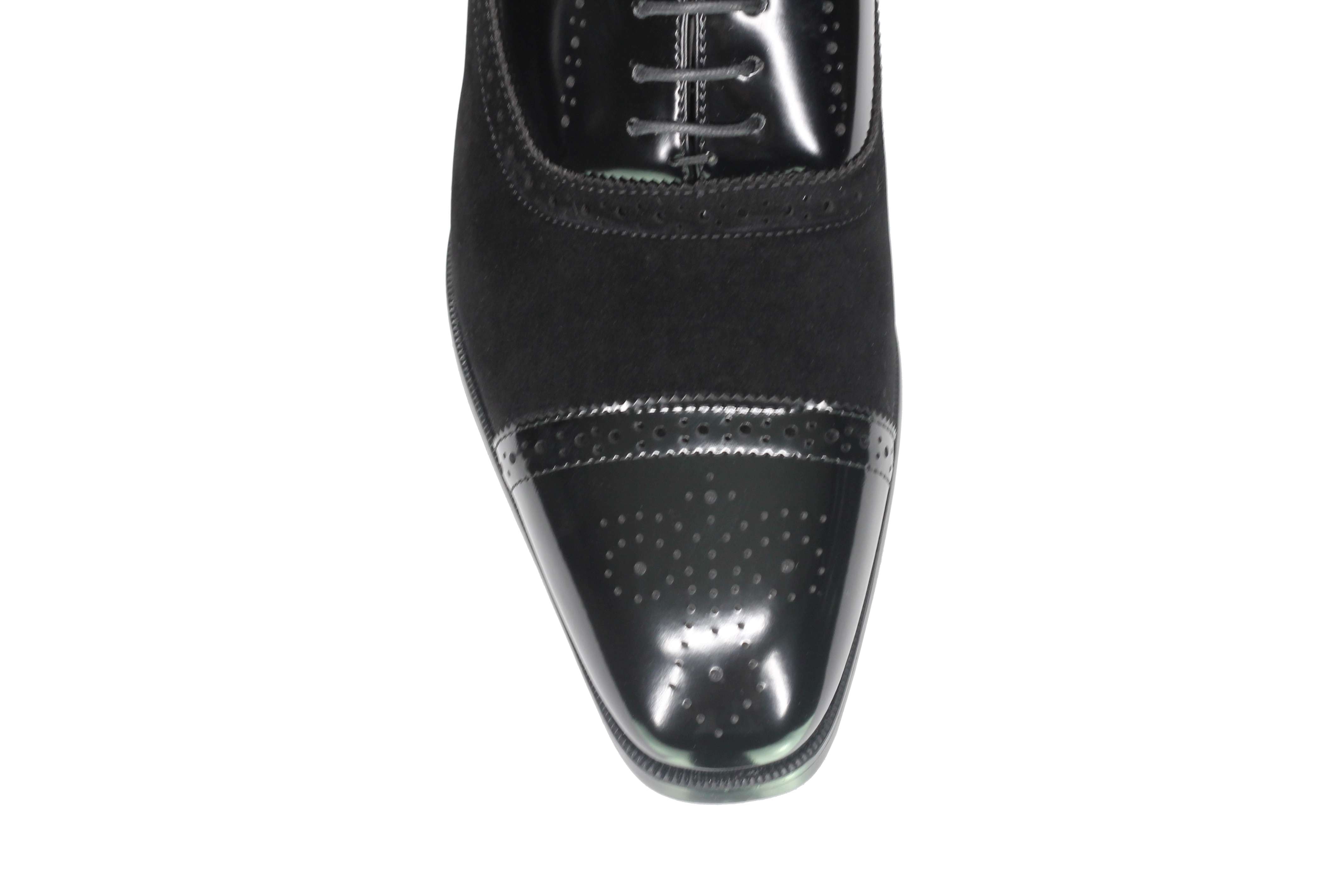 SUEDE & LEATHER BLACK BROGUES