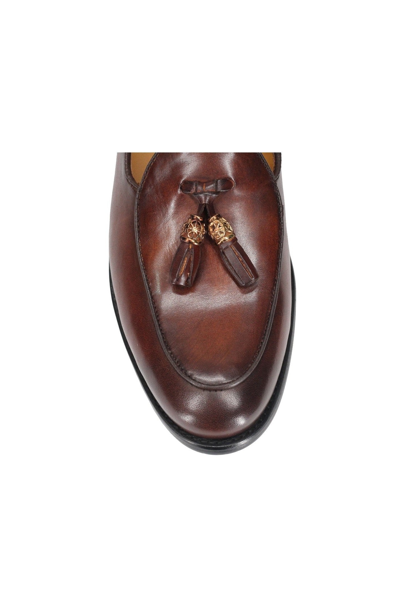 Leather Tassel Loafers in Tan