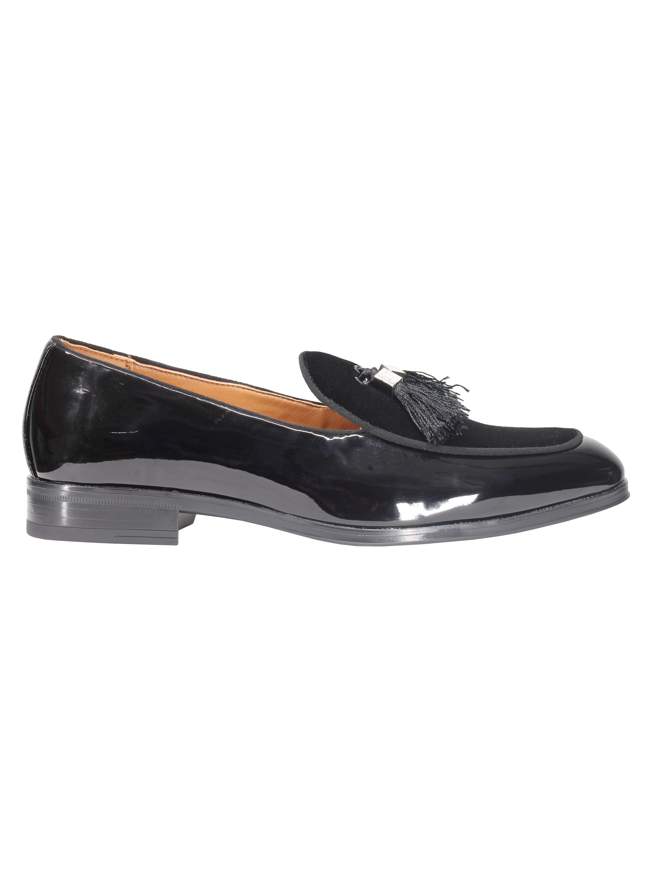 FAUX LEATHER SHINY TASSEL LOAFERS