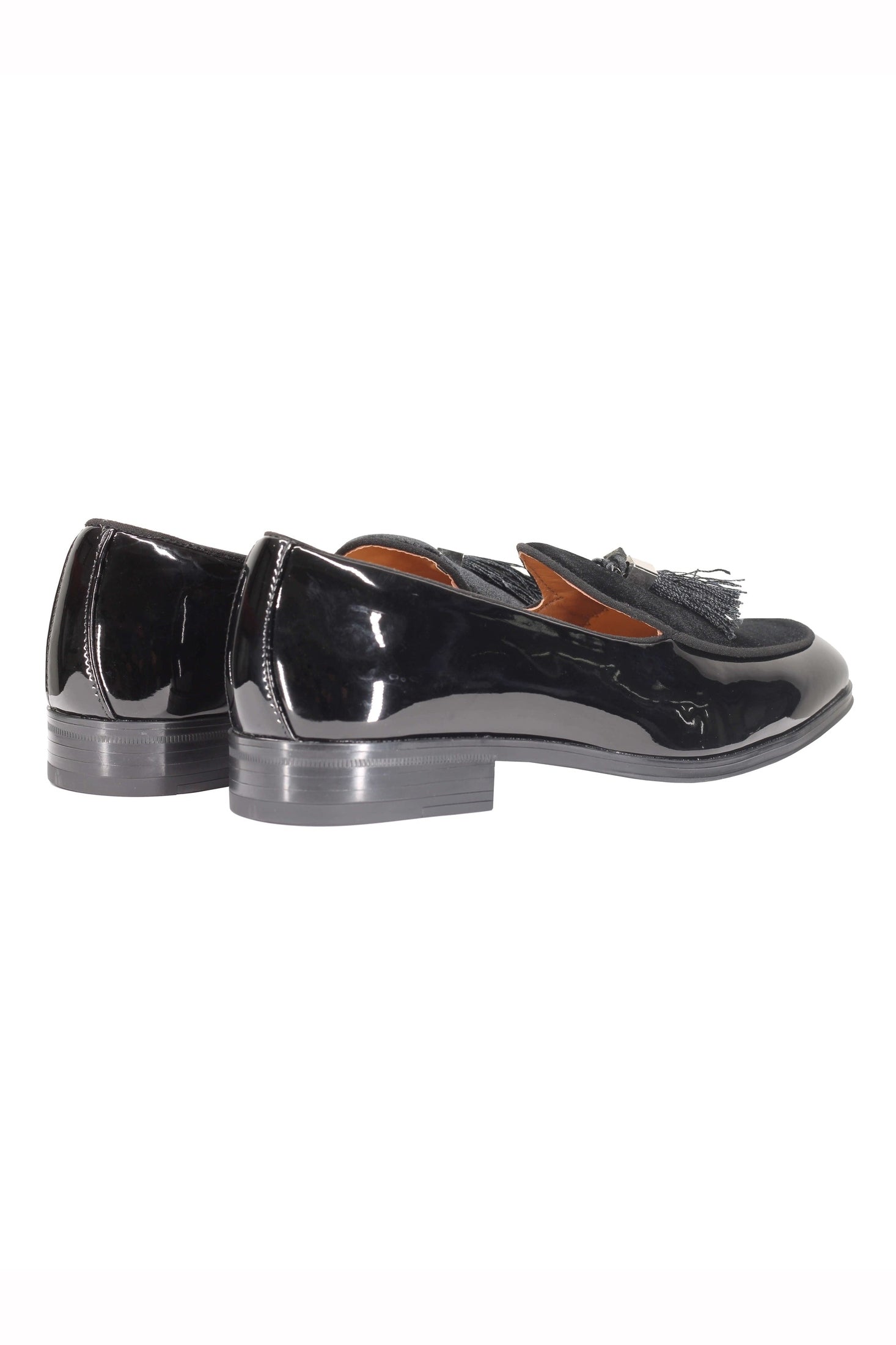 FAUX LEATHER SHINY TASSEL LOAFERS