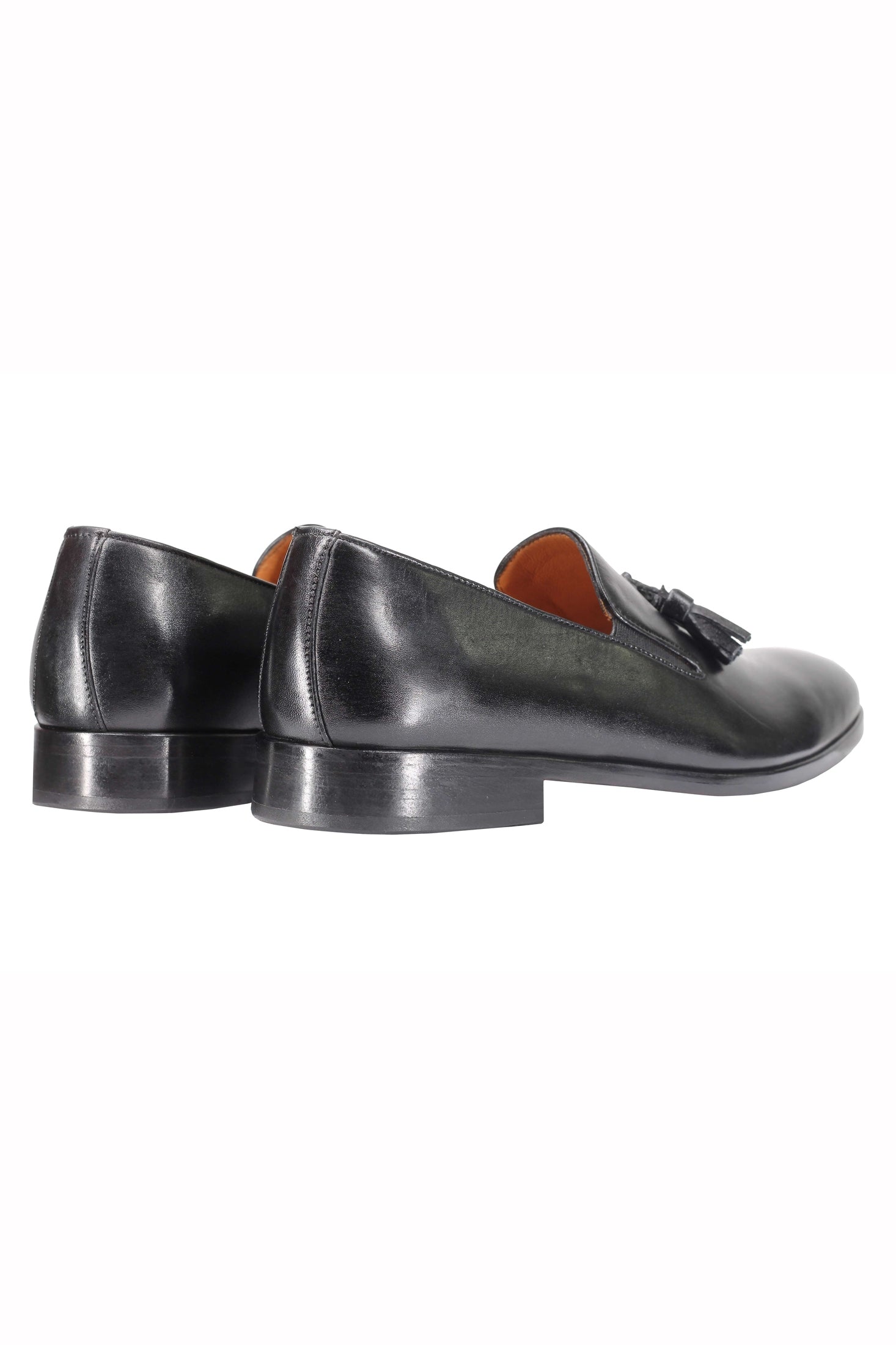 BLACK CALF LEATHER TASSEL LOAFERS