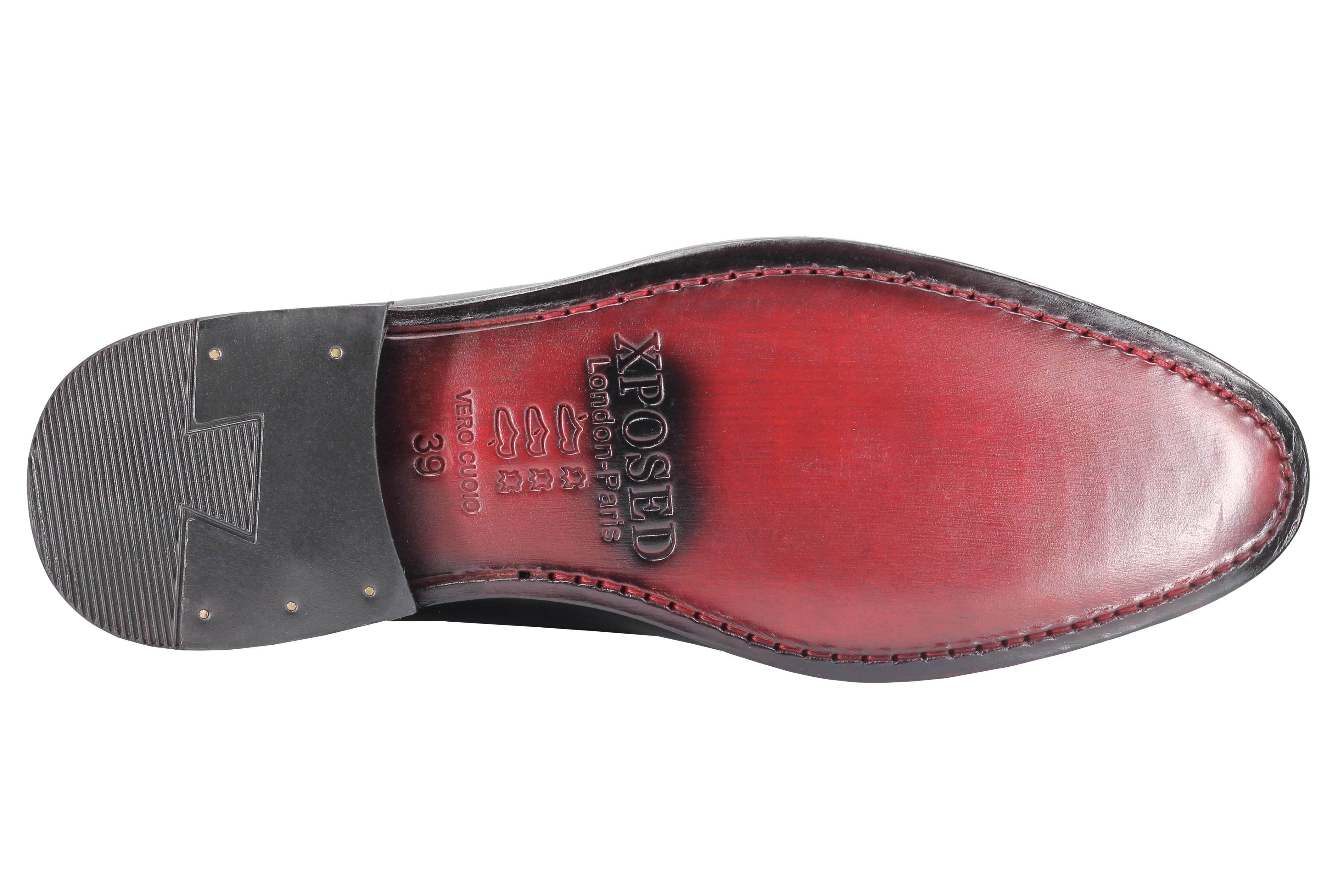 BLACK CALF LEATHER TASSEL LOAFERS