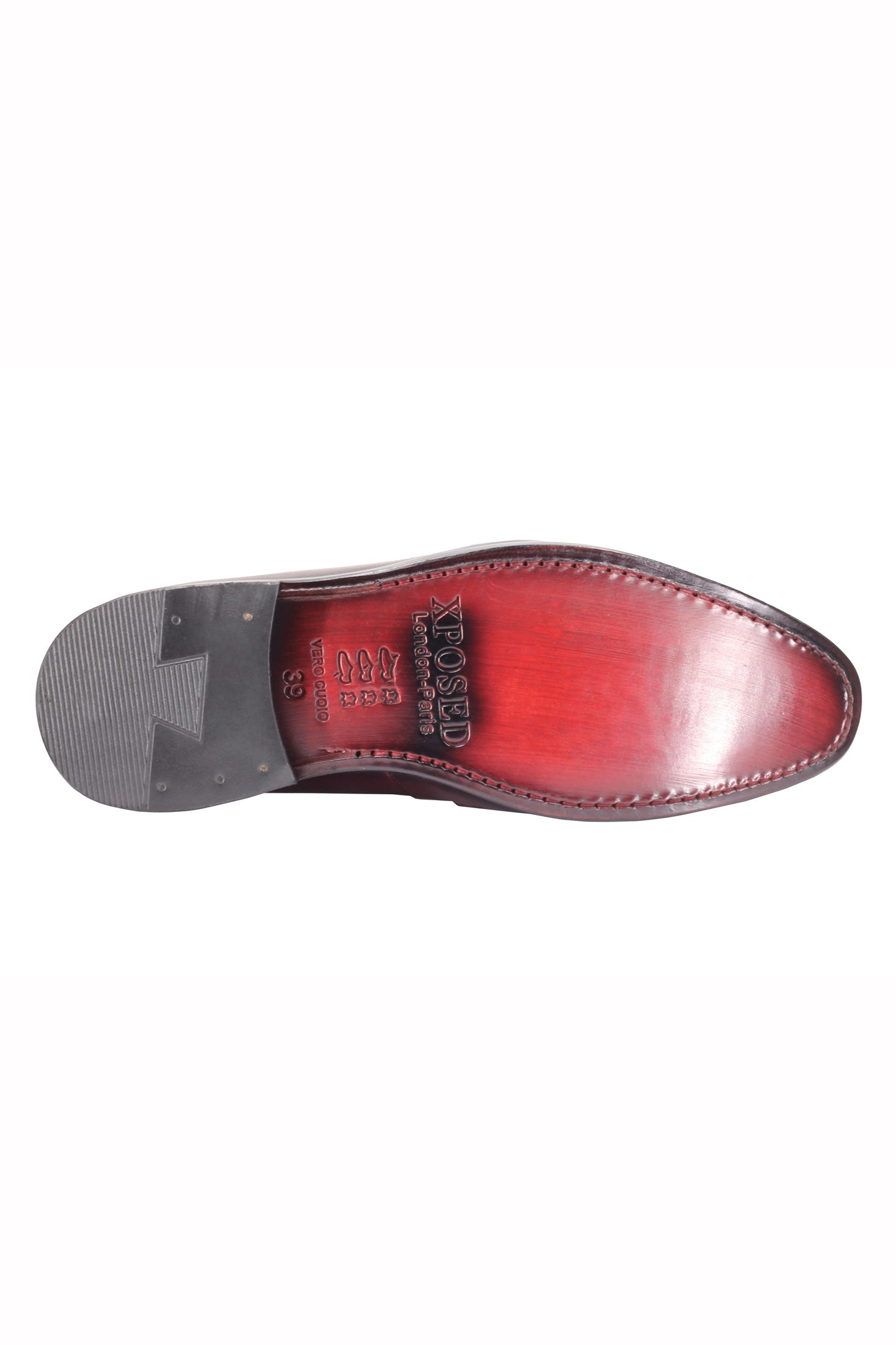 Maroon Calf Leather Double Monk Shoes
