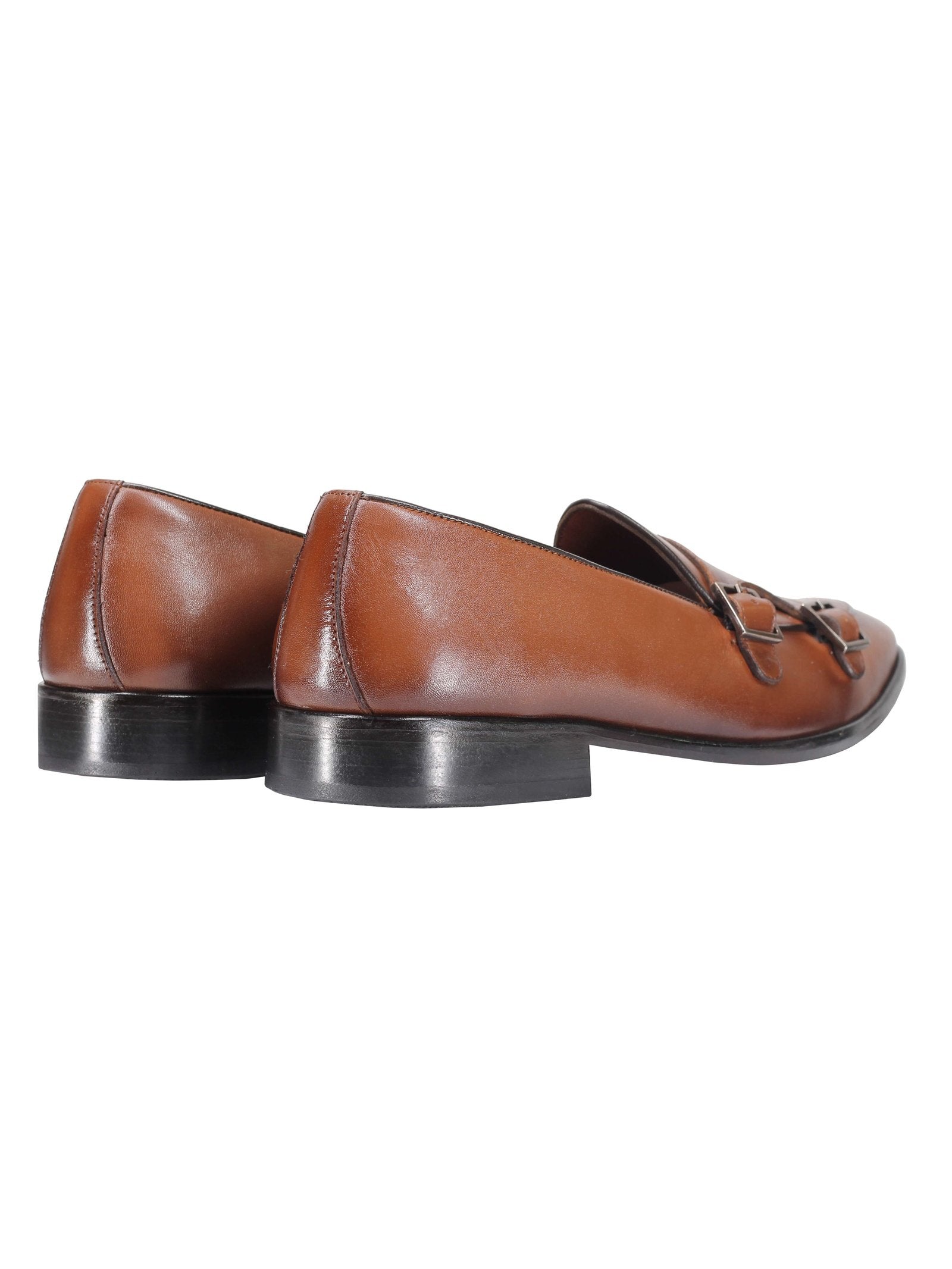 Mens tan fashion monk shoes