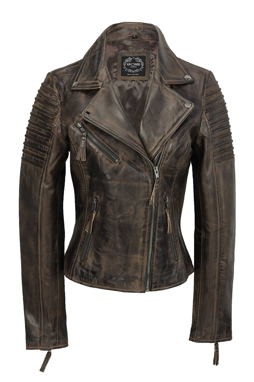 Ladies Retro Biker Brown