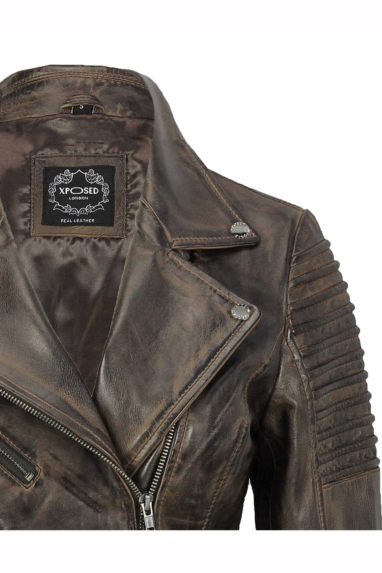 Ladies Retro Biker Brown