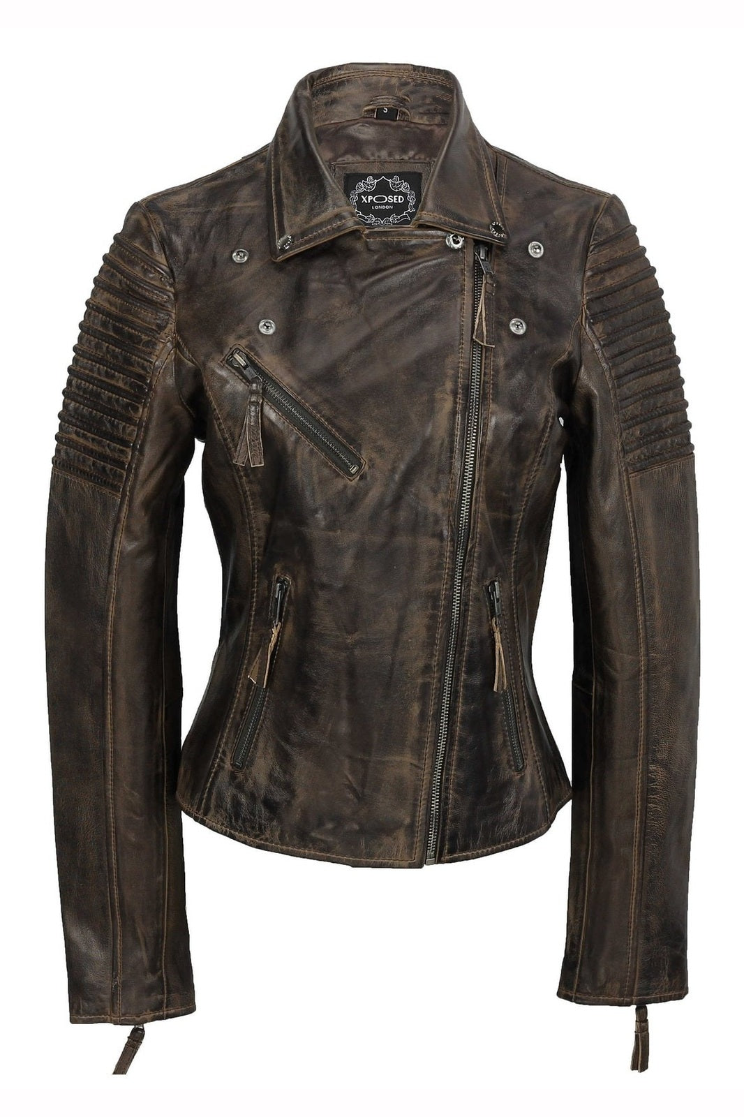 Ladies Retro Biker Brown