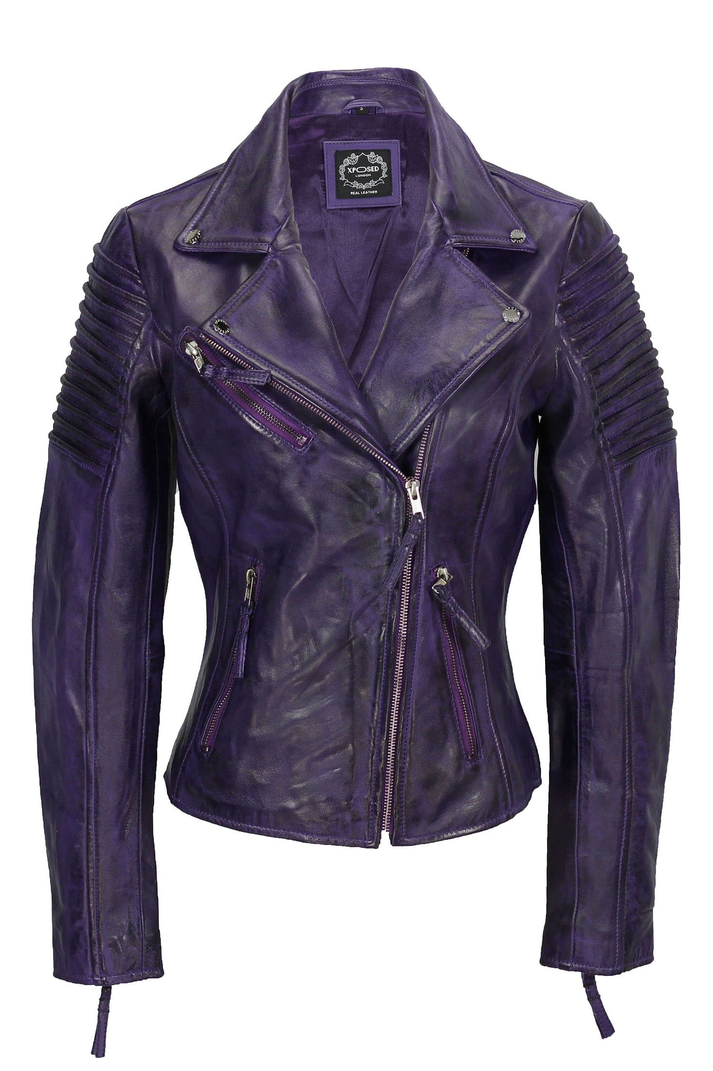 Ladies Retro Biker Purple