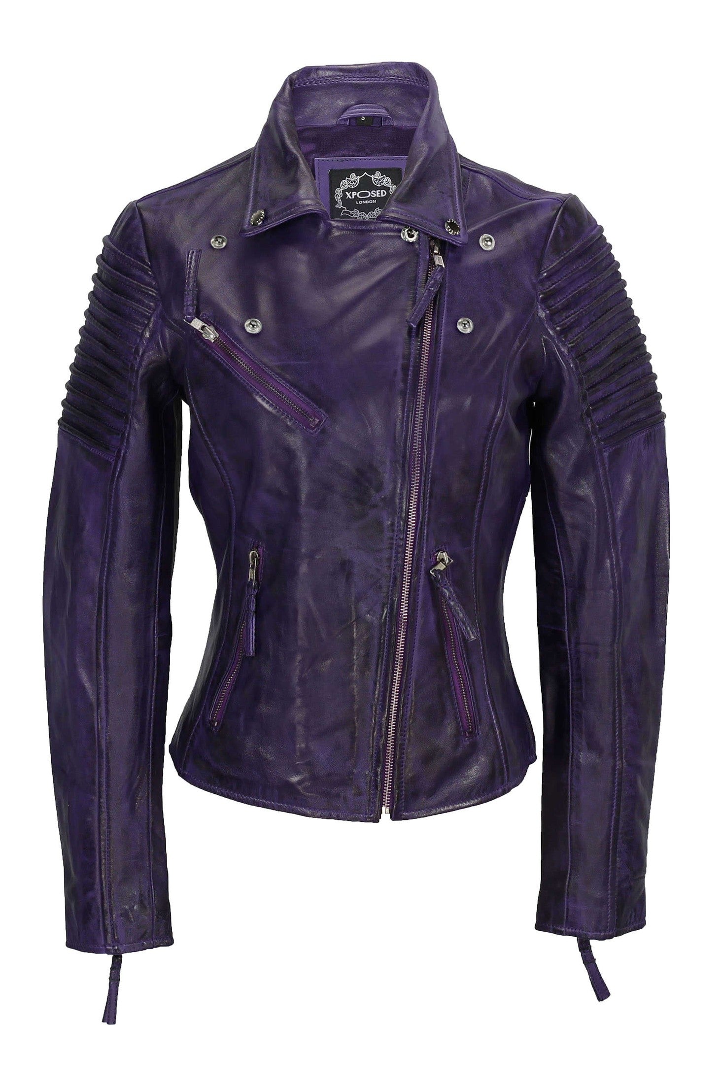 Ladies Retro Biker Purple