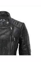 Ladies Women Soft Real Leather Biker Jacket Size