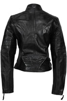 Ladies Women Soft Real Leather Biker Jacket Size