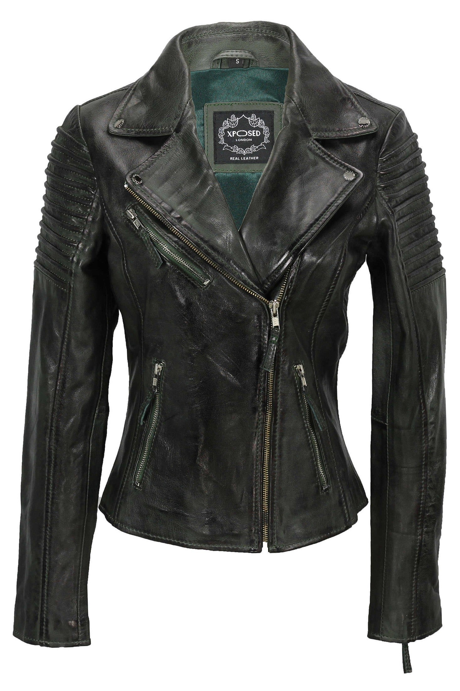 Ladies Retro Biker Green