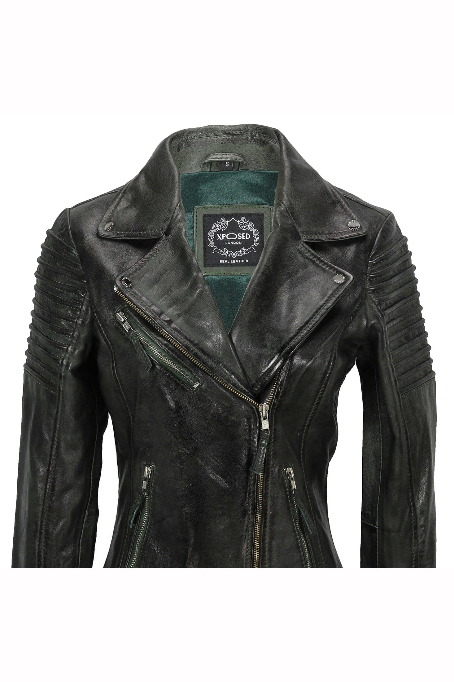 Ladies Retro Biker Green