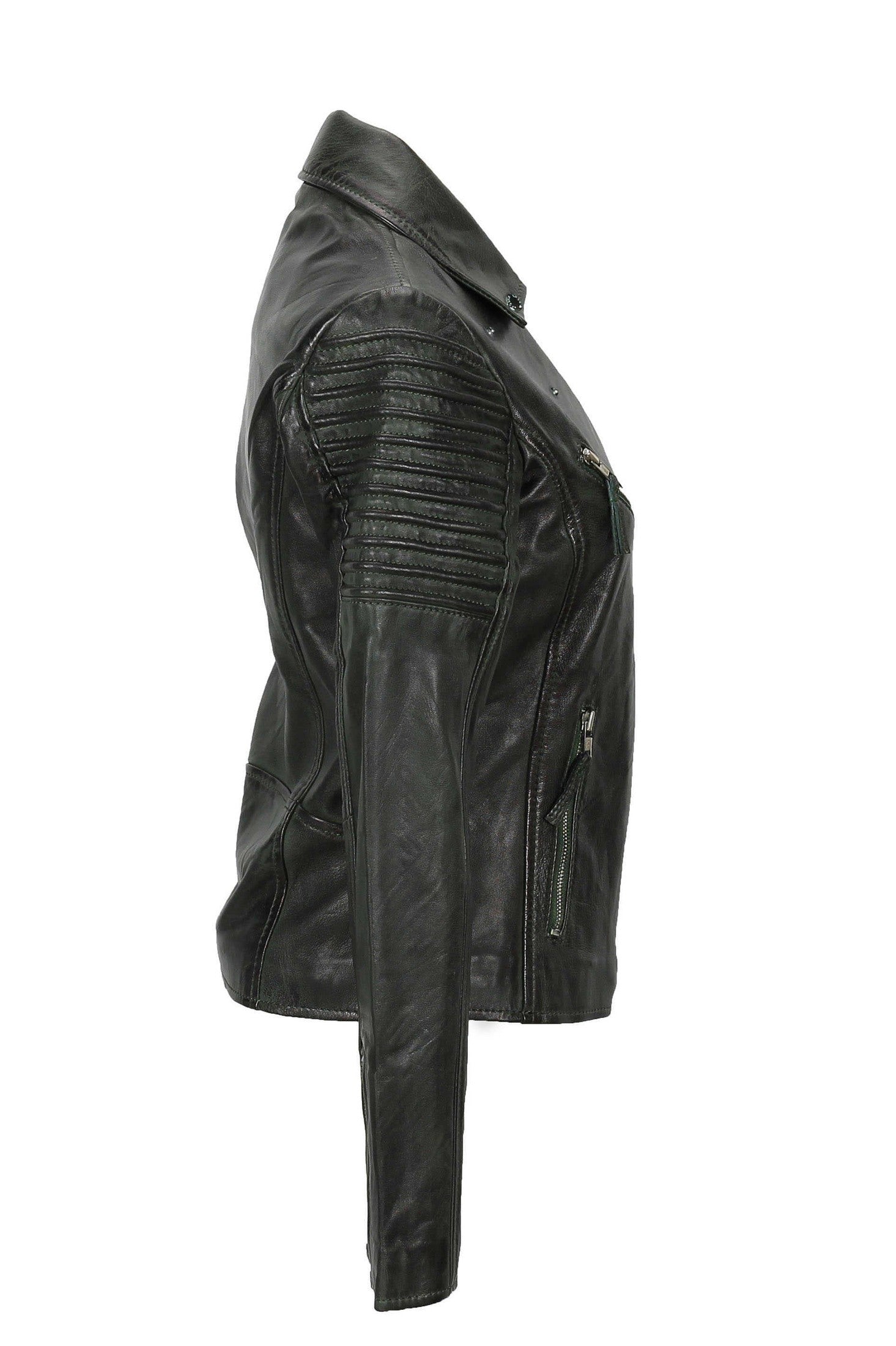 Ladies Retro Biker Green