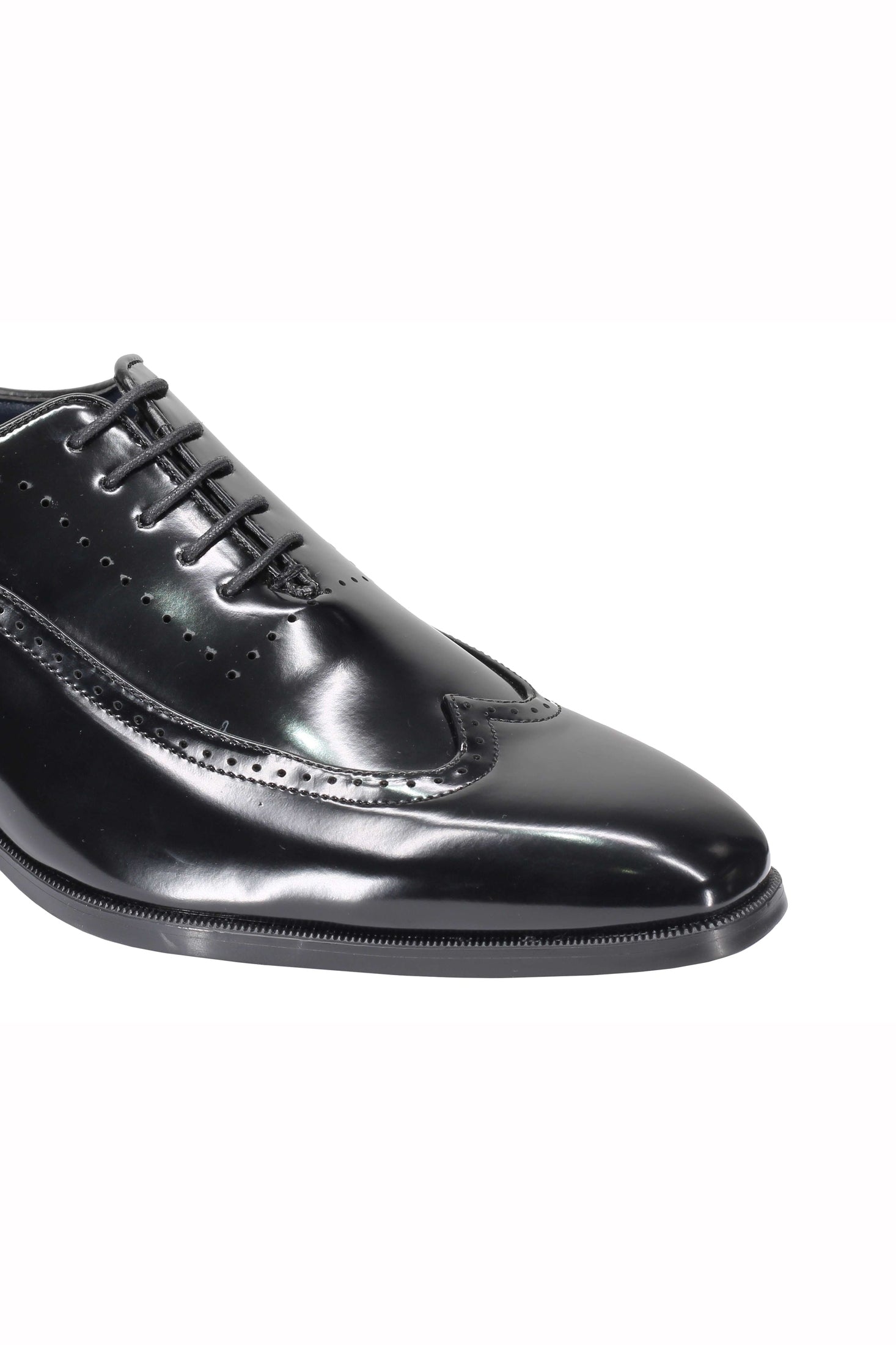 Mens Retro Brogue Shoes 2 Tone Colour Polished Faux Leather Dress Wingtip Oxford