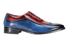 Mens Retro Brogue Shoes 2 Tone Colour Polished Faux Leather Dress Wingtip Oxford
