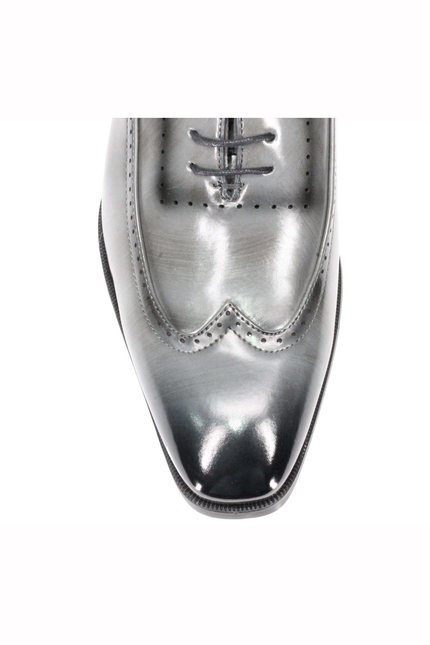 Mens Retro Brogue Shoes 2 Tone Colour Polished Faux Leather Dress Wingtip Oxford