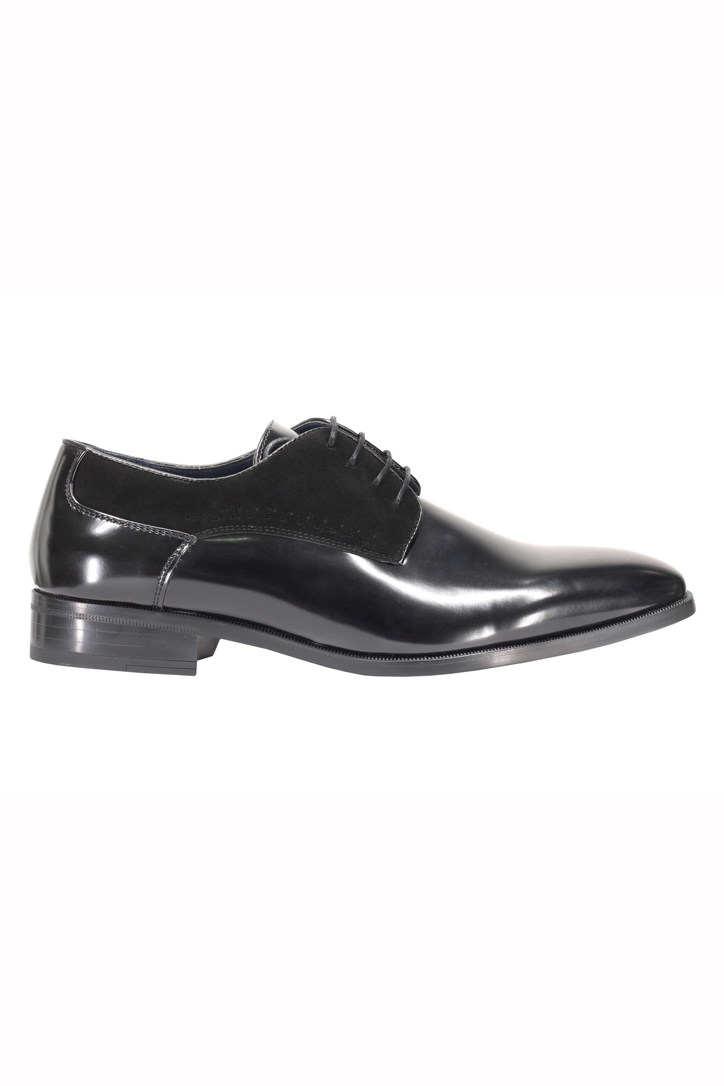 Mens Classic Derby Shoes 2 Tone Polished PU Leather Lace up Formal Dress Office